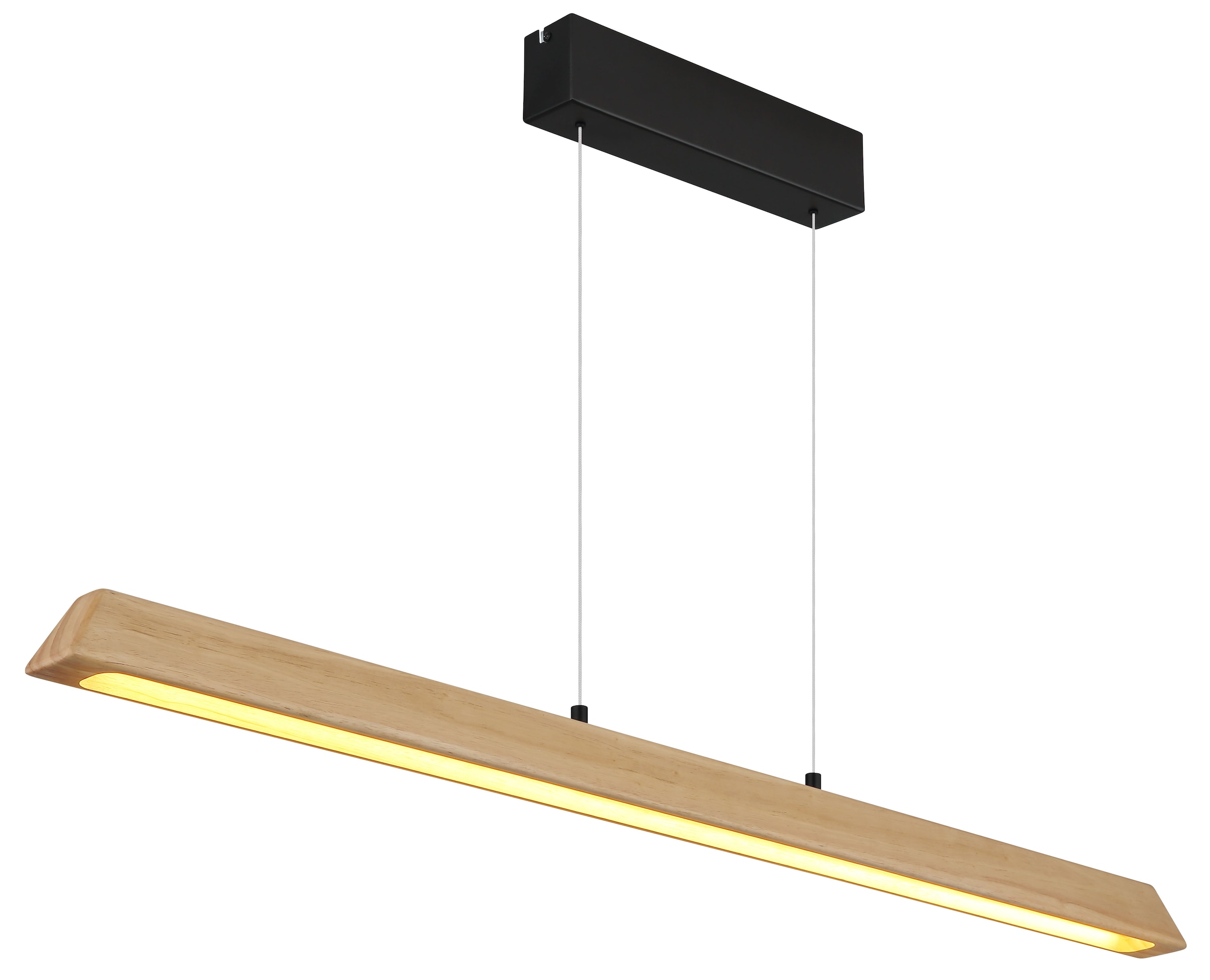 GLOBO LIGHTING Hängeleuchte »MELBA« LED-Modul 1 Stk. Schwarz Holz Hängeleuchte Touchdimmer LED CCT, höhenverstellbar