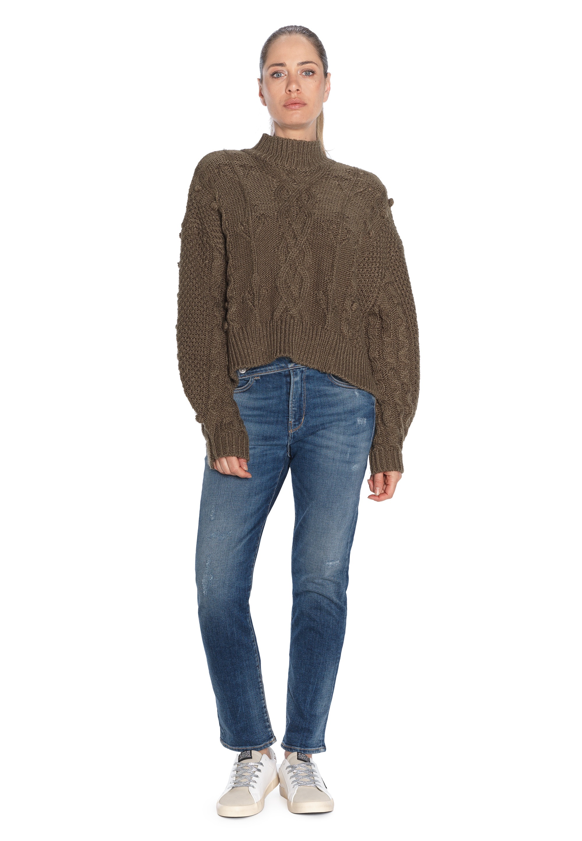 Le Temps Des Cerises Strickpullover »NICK«, mit Stehkragen