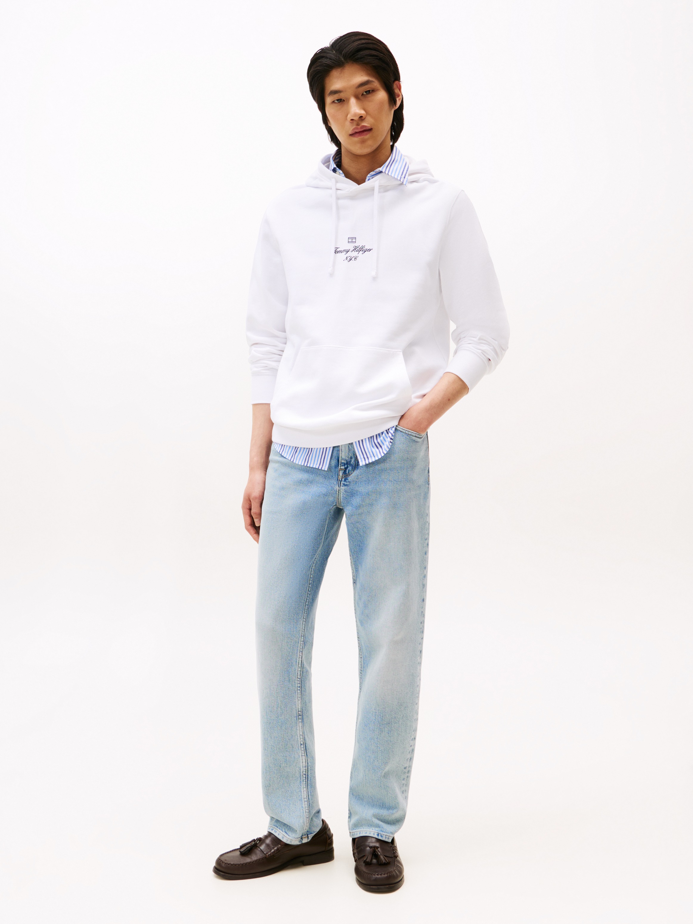 Tommy Hilfiger Hoodie "OUTLINE FLAG SCRIPT HOODIE" mit kontrastfarbener Sti günstig online kaufen