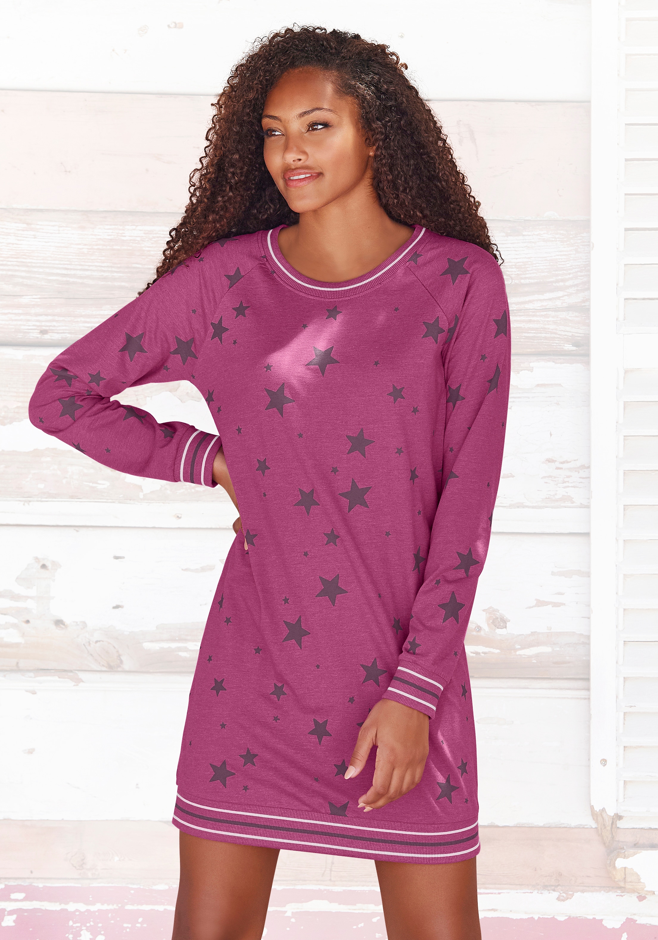 Vivance Dreams Sleepshirt 1-teilig, mit angesagtem Sternedruck günstig online kaufen