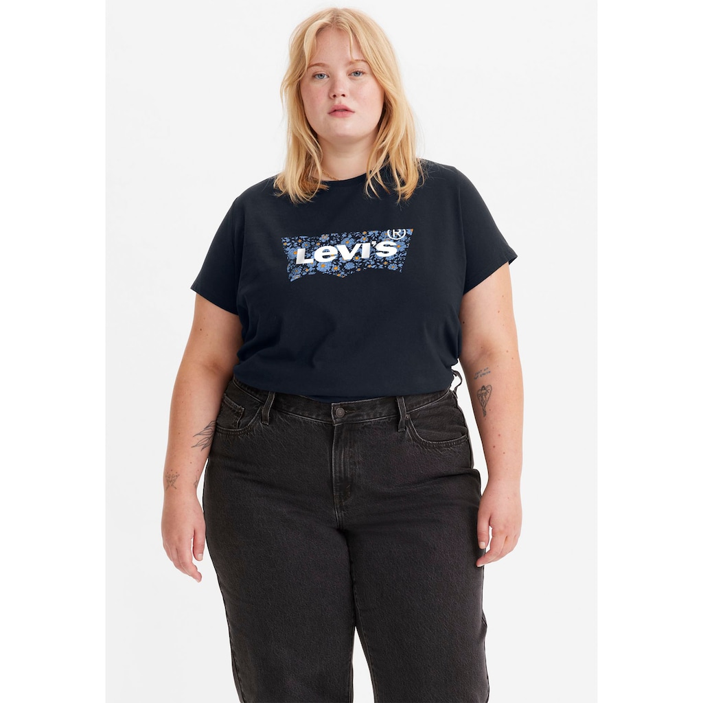 Levi's® Plus T-Shirt »PERFECT TEE« mit geblümten Bat-Wing-Logo