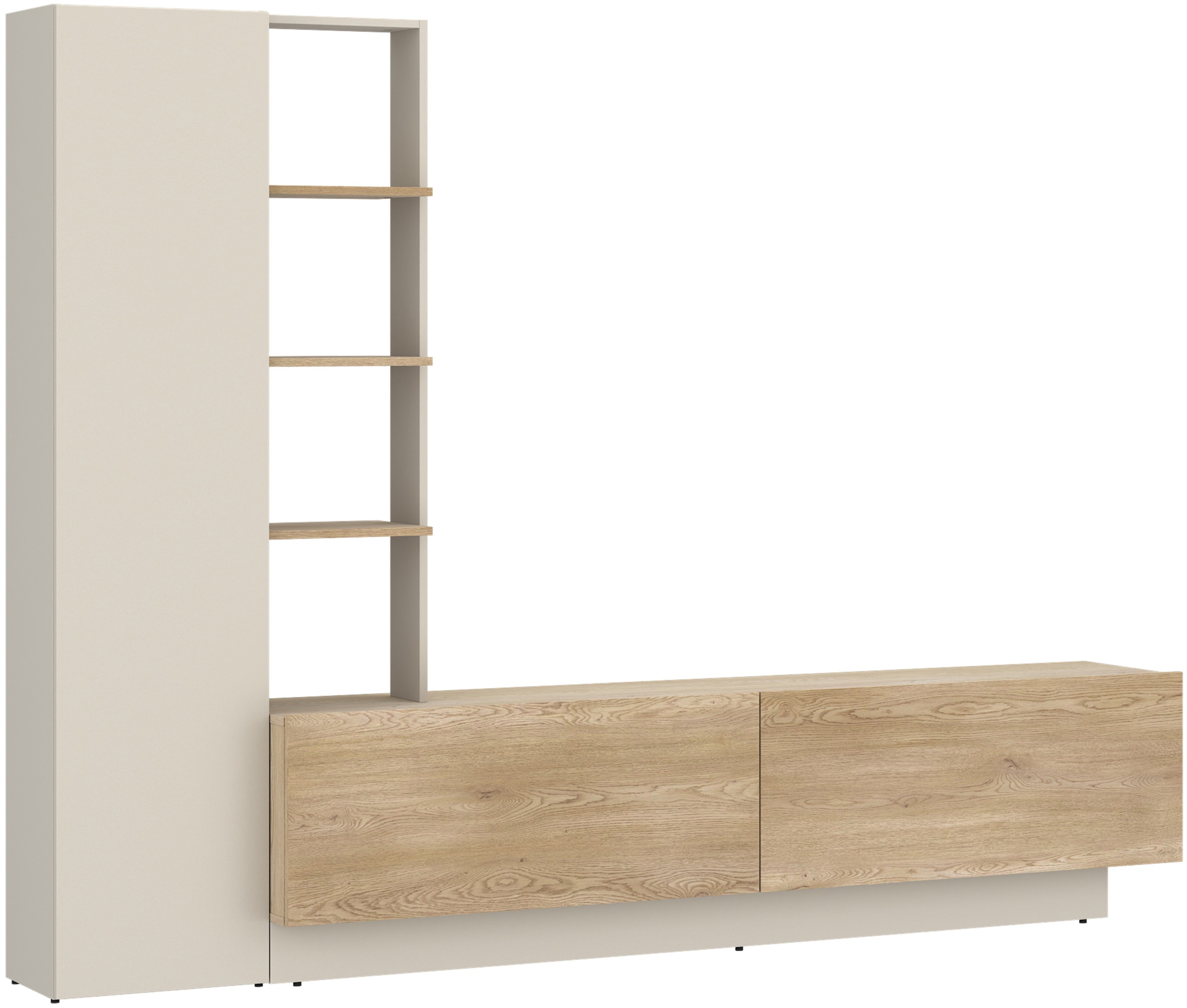 Wohnwand OTTO HOME, B:230cm H:180,3cm T:416cmcashmir, cremona eiche, Holzwerkstoff, Melamin, Wohnzimmer, Kastenmöbel-Sets, moderne Wohnwand,
