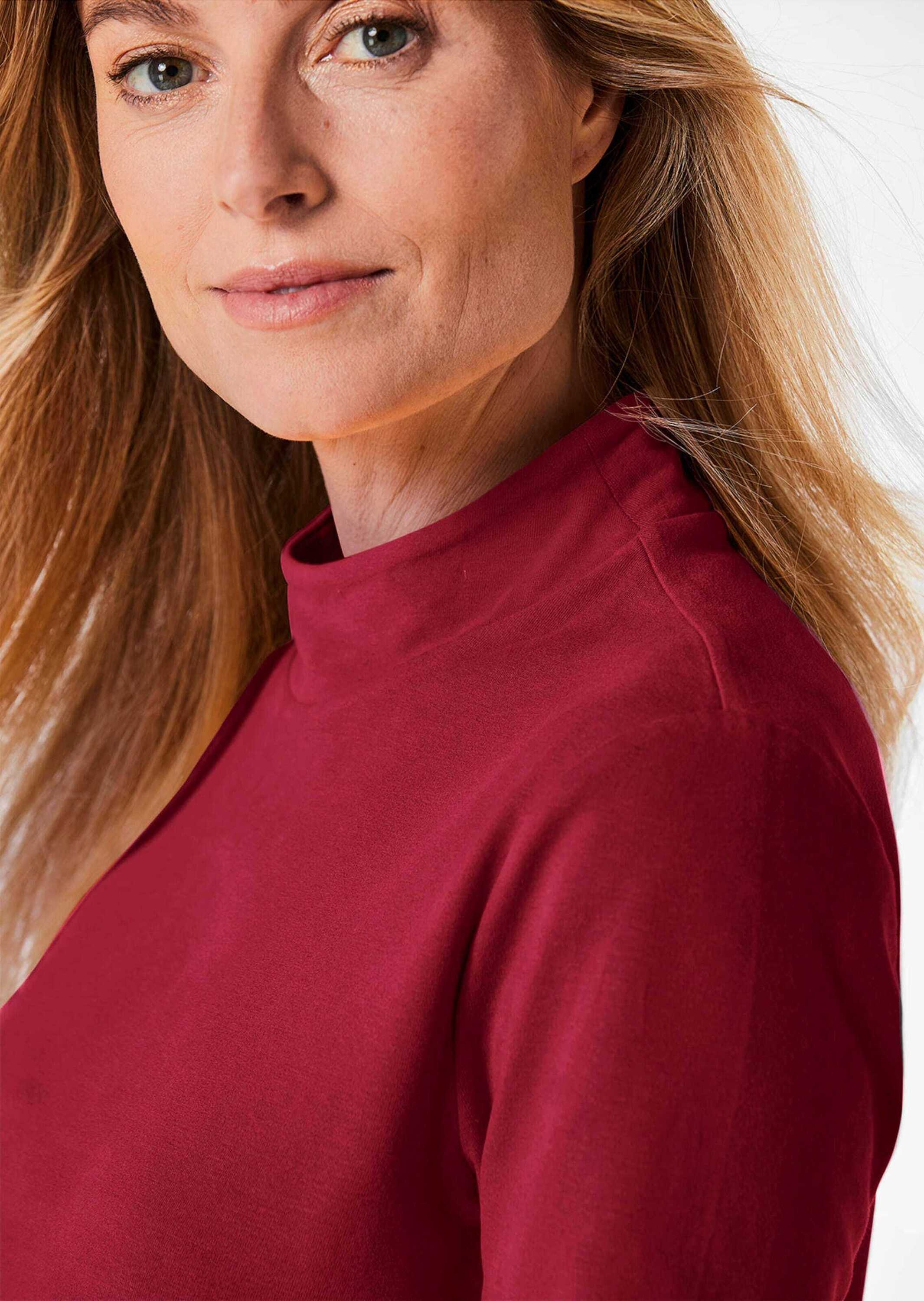 GOLDNER Longpullover »Stehbundshirt Stehkragenshirt mit Langarm«