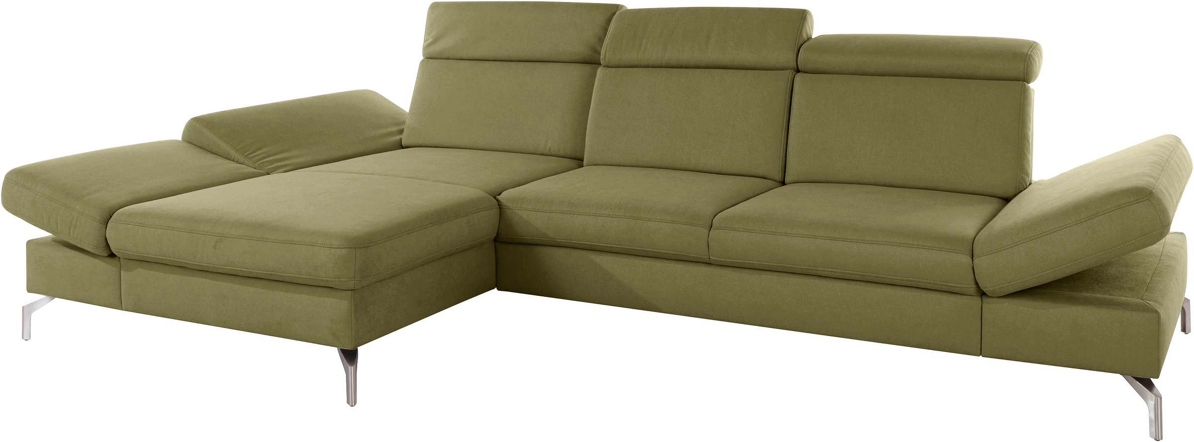 sit&more Ecksofa »Brisbane L-Form«, Fußhöhe 15 cm, inklusive Sitztiefen-, Armteil- und Kopfteilverstellung