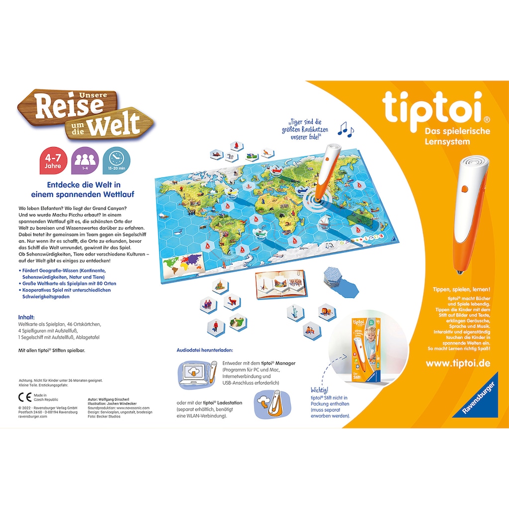 Ravensburger Spiel »tiptoi® Unsere Reise um die Welt«, Made in Europe, FSC® - schützt Wald - weltweit