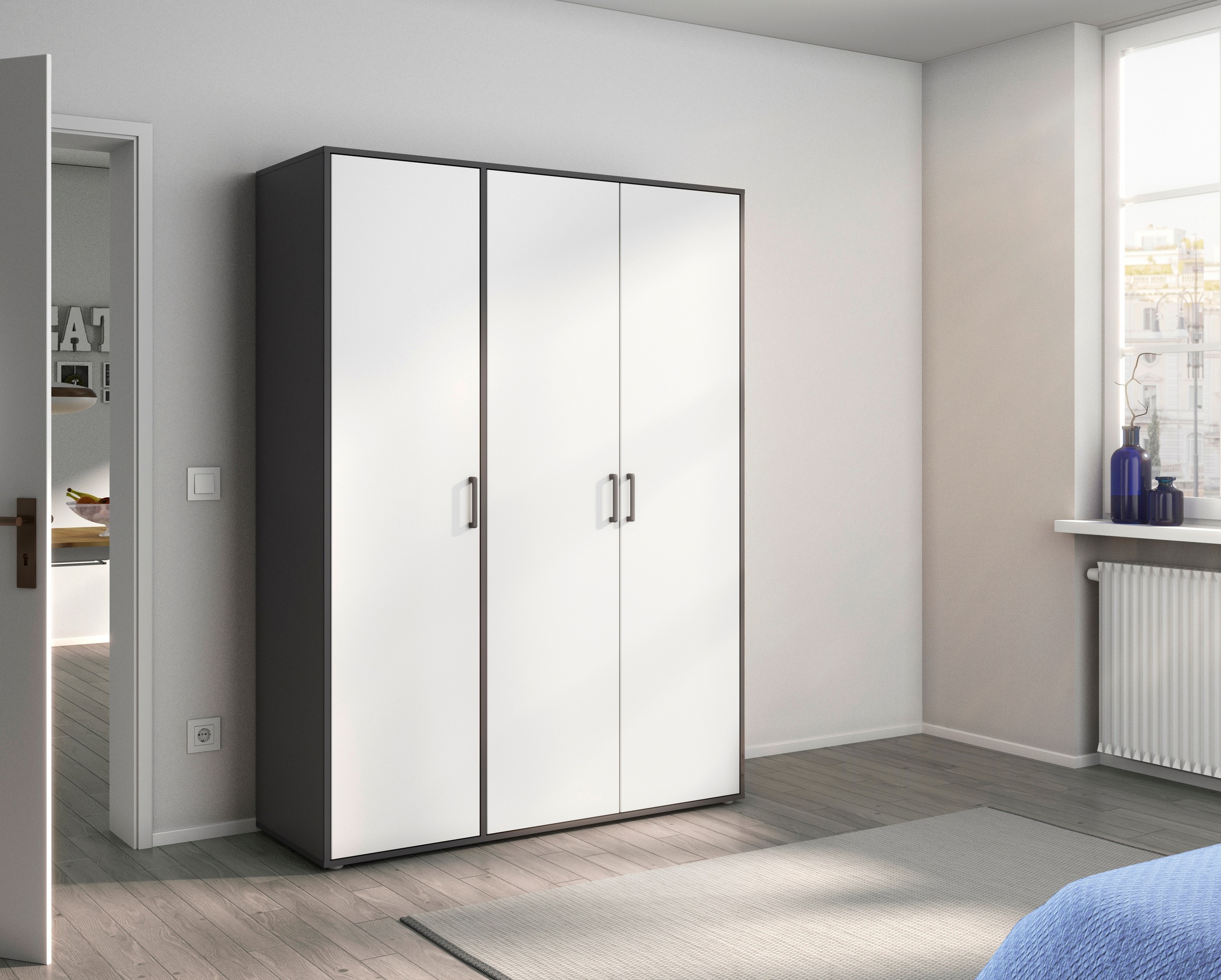 rauch Kleiderschrank »VOYAGER Garderobe Wäscheschrank TOPSELLER Schlafzimmer«, (in 3 verschiedenen Ausstattungen BASIC/CLASSIC/PREMIUM), Schrank mit modernen Griffen in viel Stauraum MADE IN GERMANY