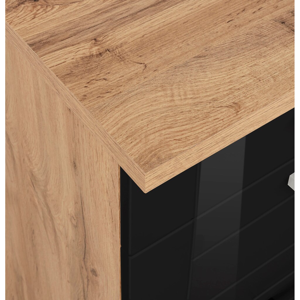 Wohnen Küchenmöbel HELD MÖBEL Küchenzeile »Tinnum«, ohne E-Geräte, Breite 360 cm schwarz Hochglanz