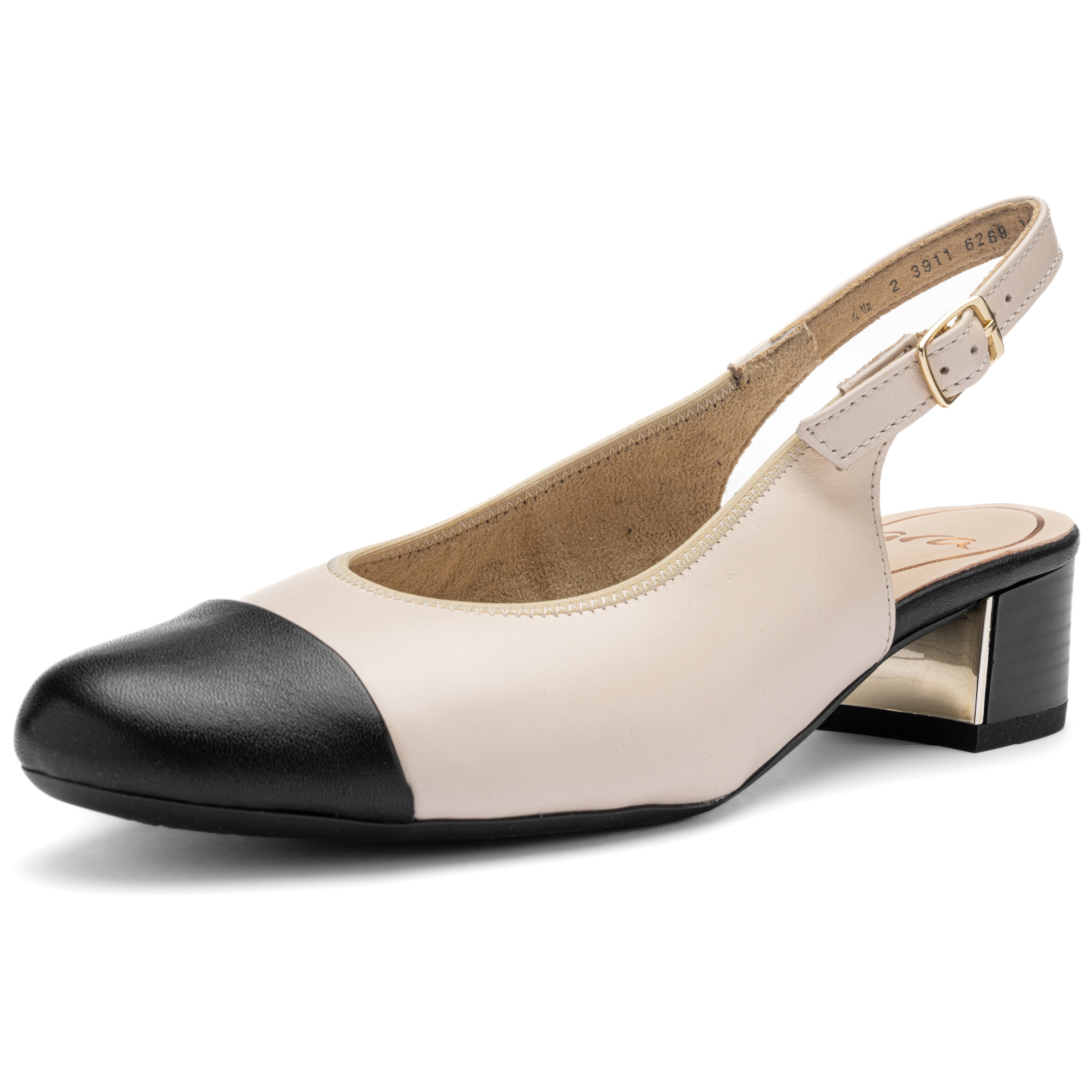 Ara Slingpumps »NIZZA«  , Blockabsatz, Festtagsschuh, Abendschuh, Kontrastbesatz, Weite H
