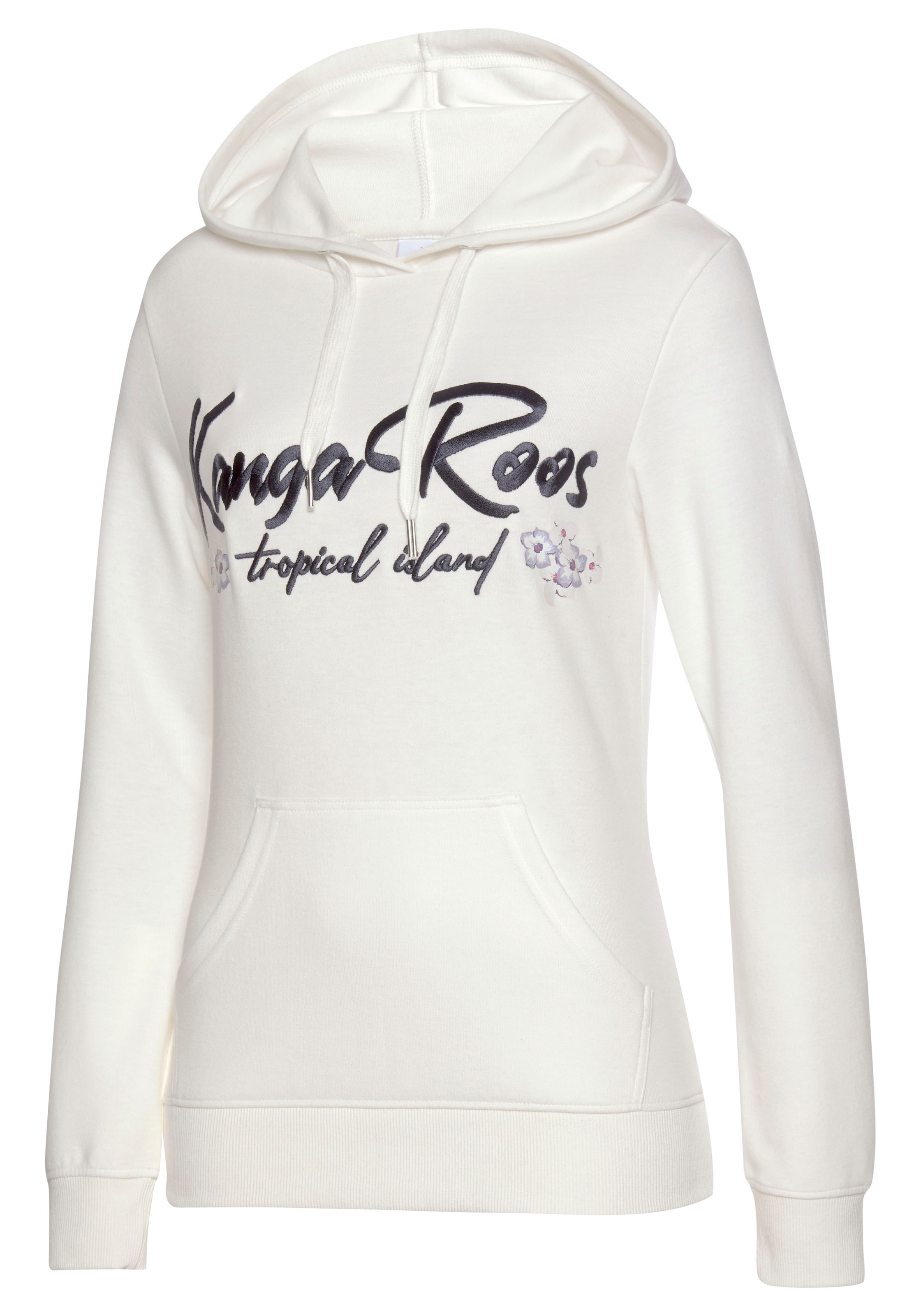 KangaROOS Kapuzensweatshirt, Mit Stickerei und Blumendruck, Loungeanzug, Hoodie
