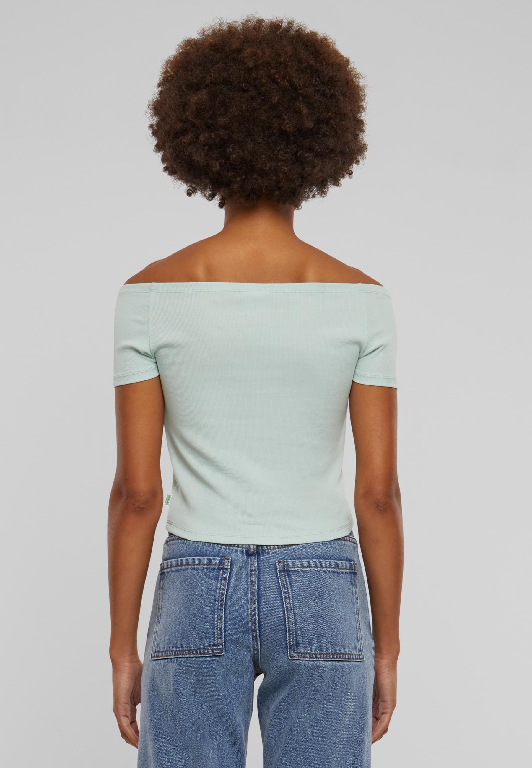 URBAN CLASSICS T-Shirt »Urban Classics Damen Ladies Organic Off Shoulder Rib Tee«, (1 tlg.)