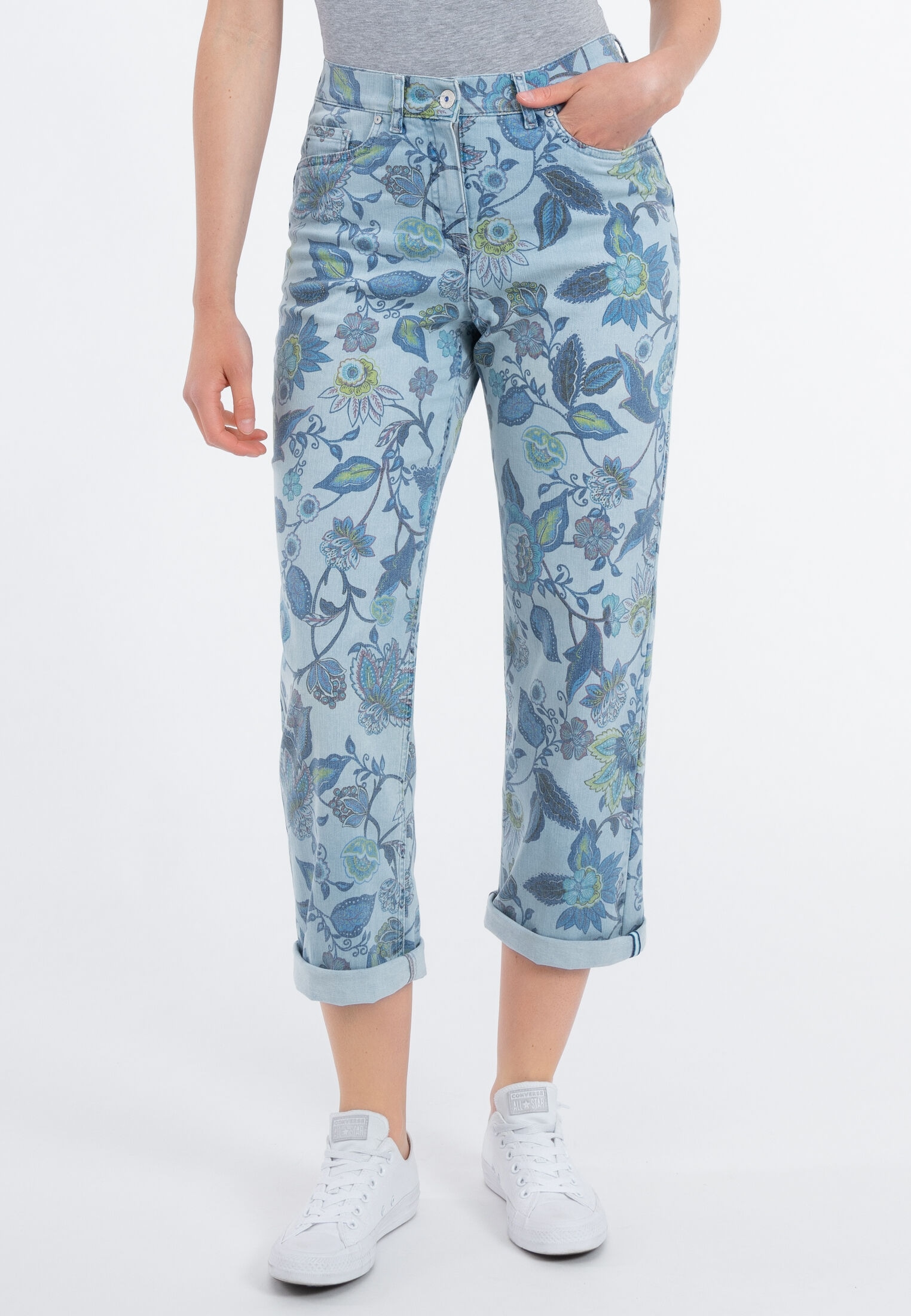 Recover Pants 5-Pocket-Jeans »ANTONIA«, mit Blumendruck