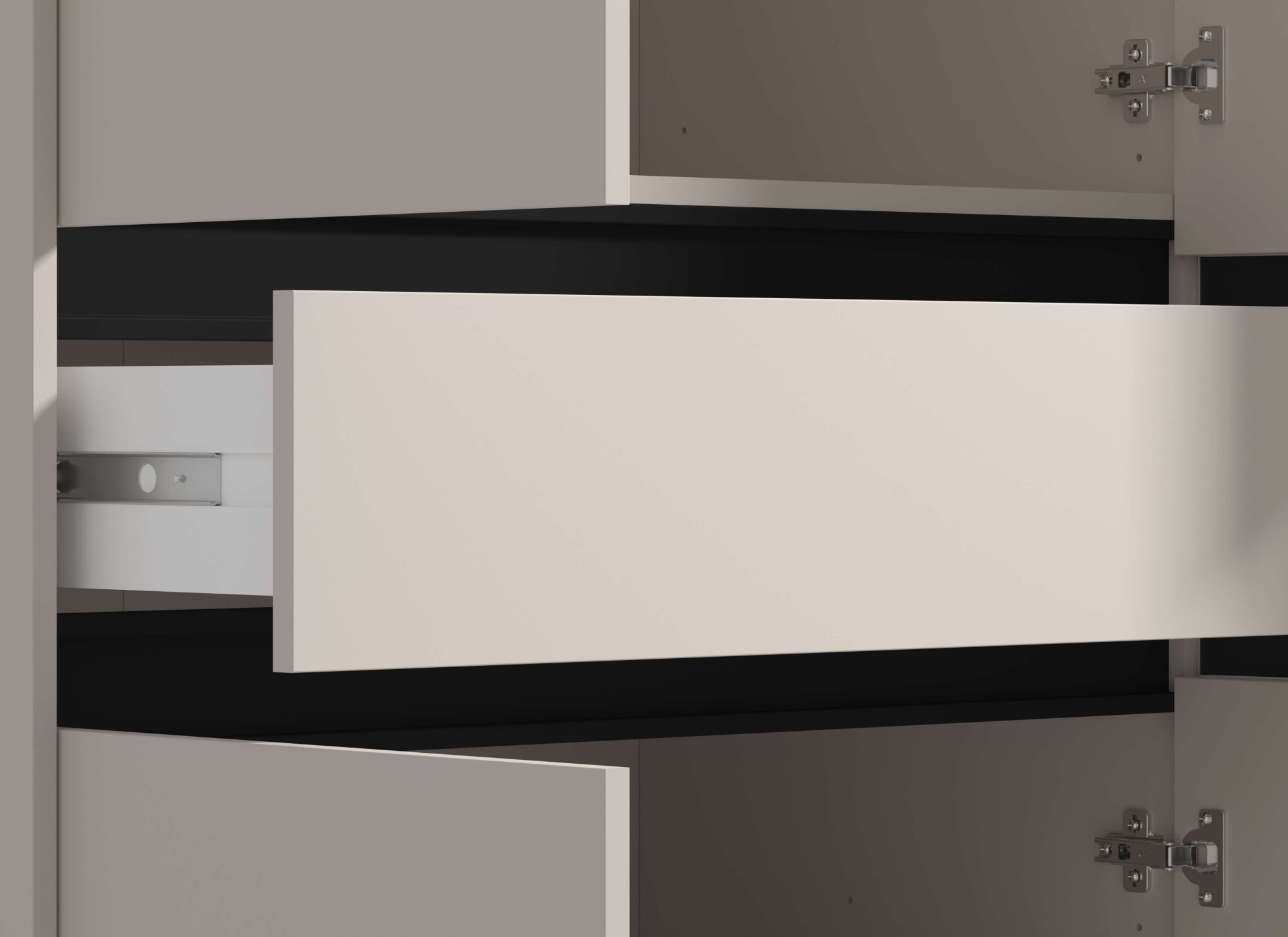 INOSIGN Kleiderschrank »Corbett, grifflose Optik, FSC-zertifziert, Made in Europe«, (138 oder 182,5cm breit, 211cm hoch und 54,5cm tief), mit Spiegel, 1 Schublade und Innenausstattung