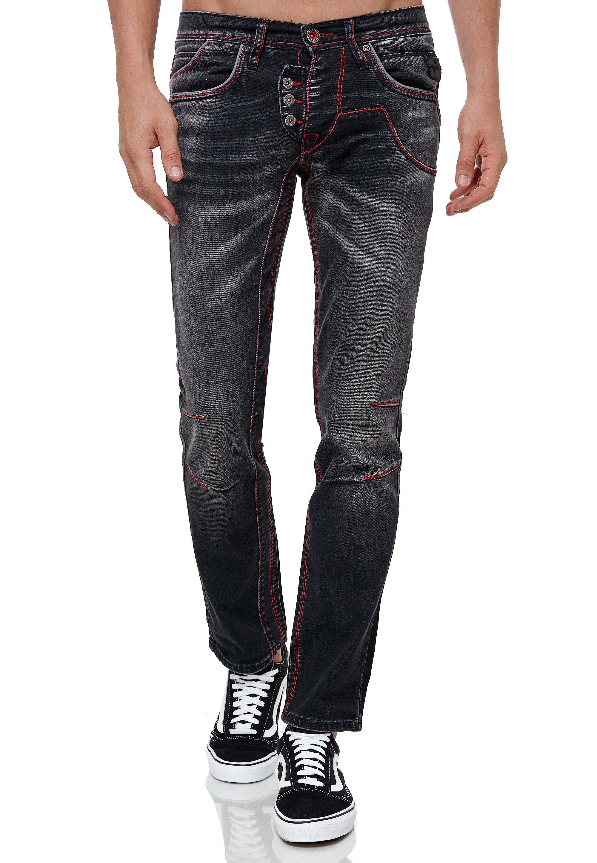 Straight-Jeans »RUBEN 45«, mit trendigen Kontrastnähten
