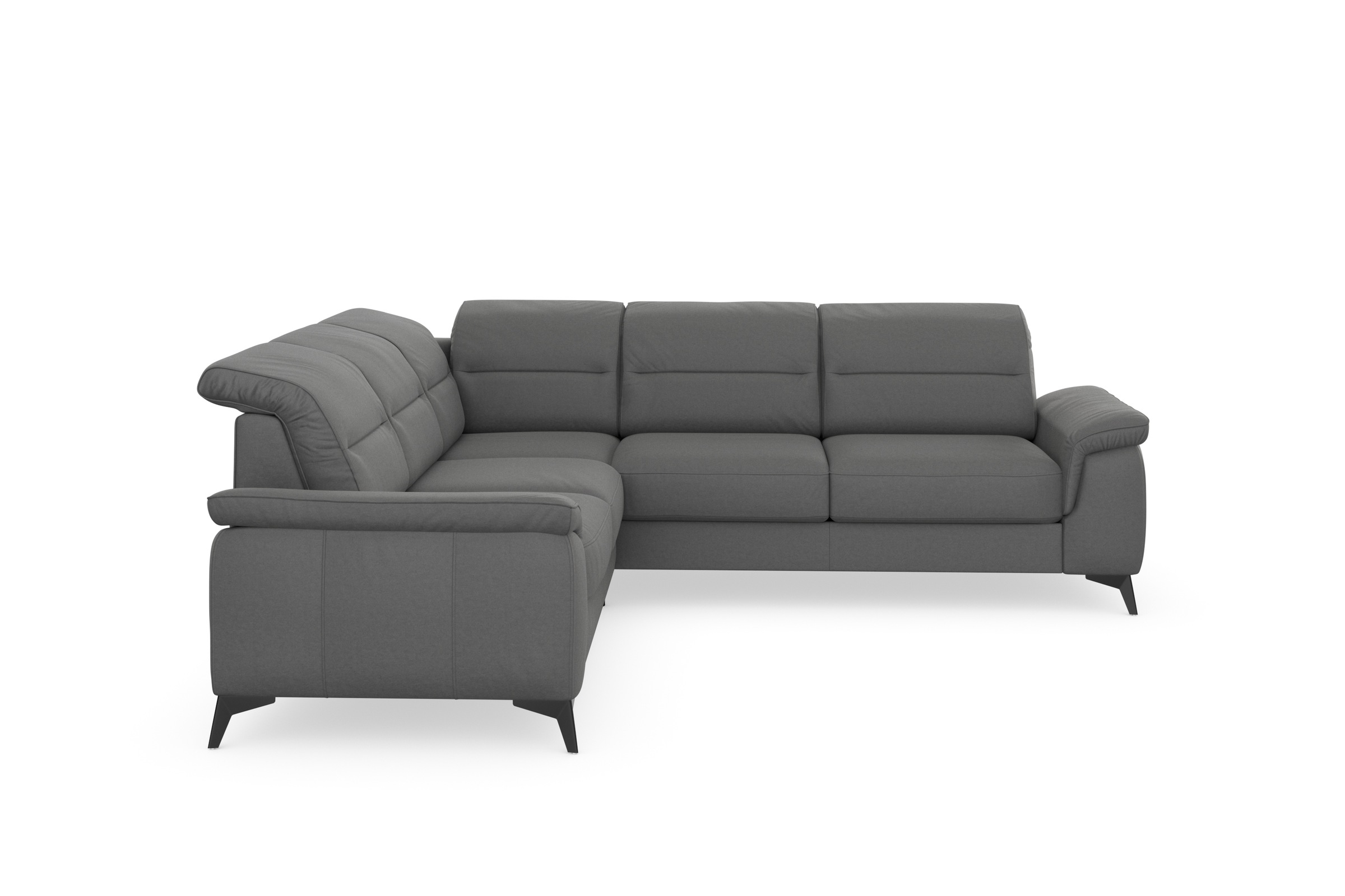 sit&more Ecksofa »Sinatra L-Form«, optinal mit Kopfteilverstellung und Armteilfunktion, Metallfüße