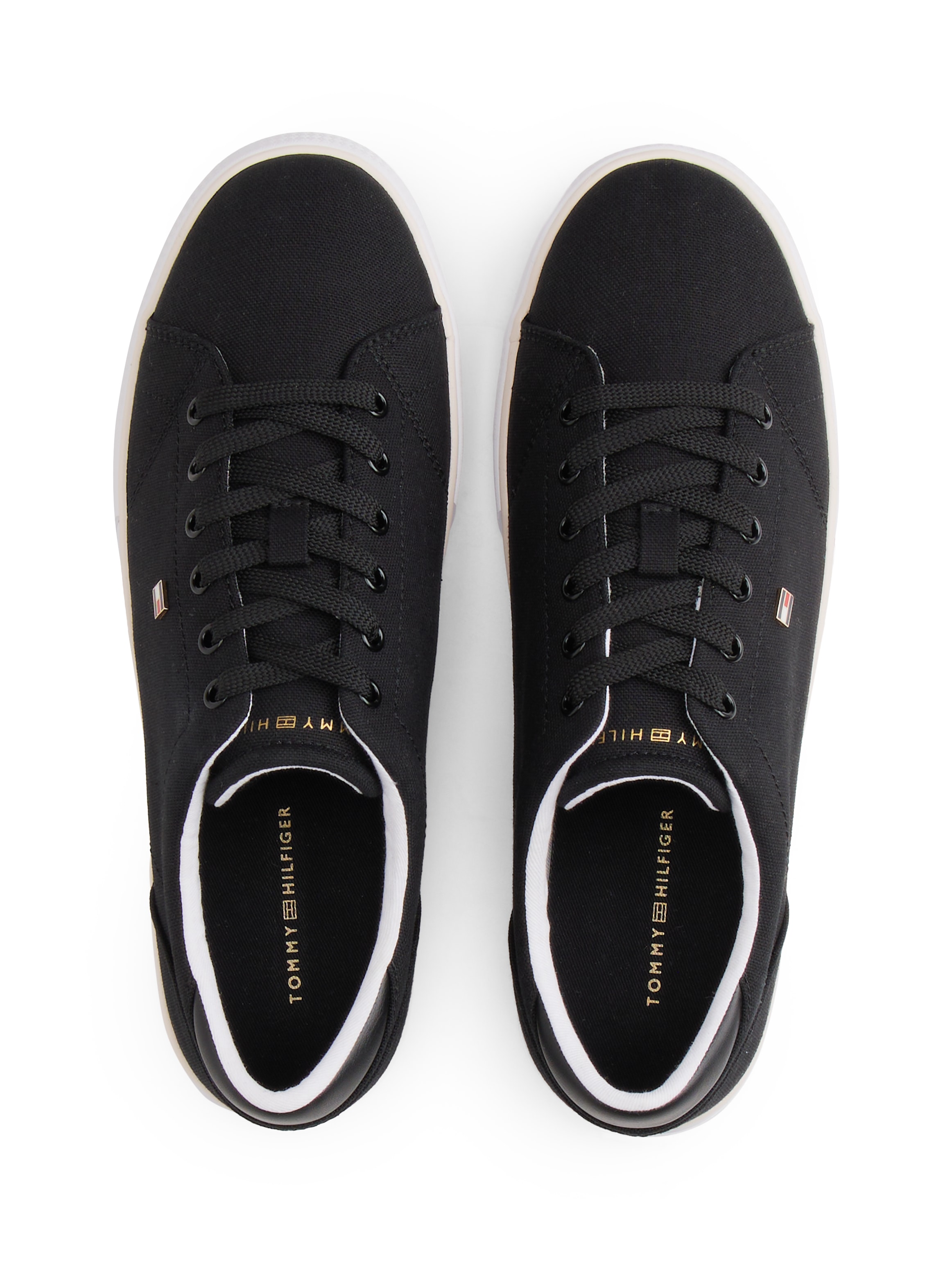 Tommy Hilfiger Plateausneaker »TH LOW PROFILE VULC CANVAS«  Halbschuh, Schnürer, Freizeitschuh mit gepolstertem Schaftrand