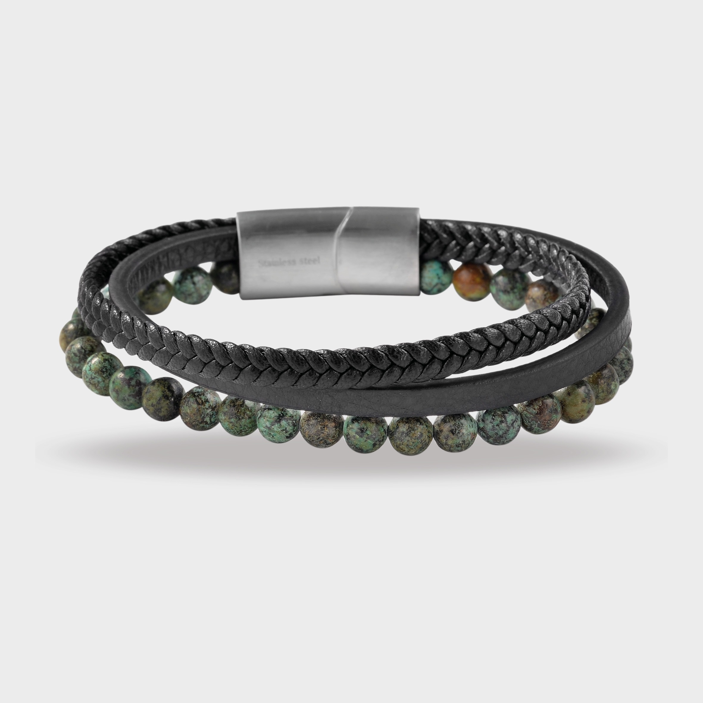 Adelia´s Armband »Unisex Armband – Textilarmband aus Leder mit Tigerauge 21 cm« Zum Verschenken an Menschen, die Ihnen am Herzen liegen