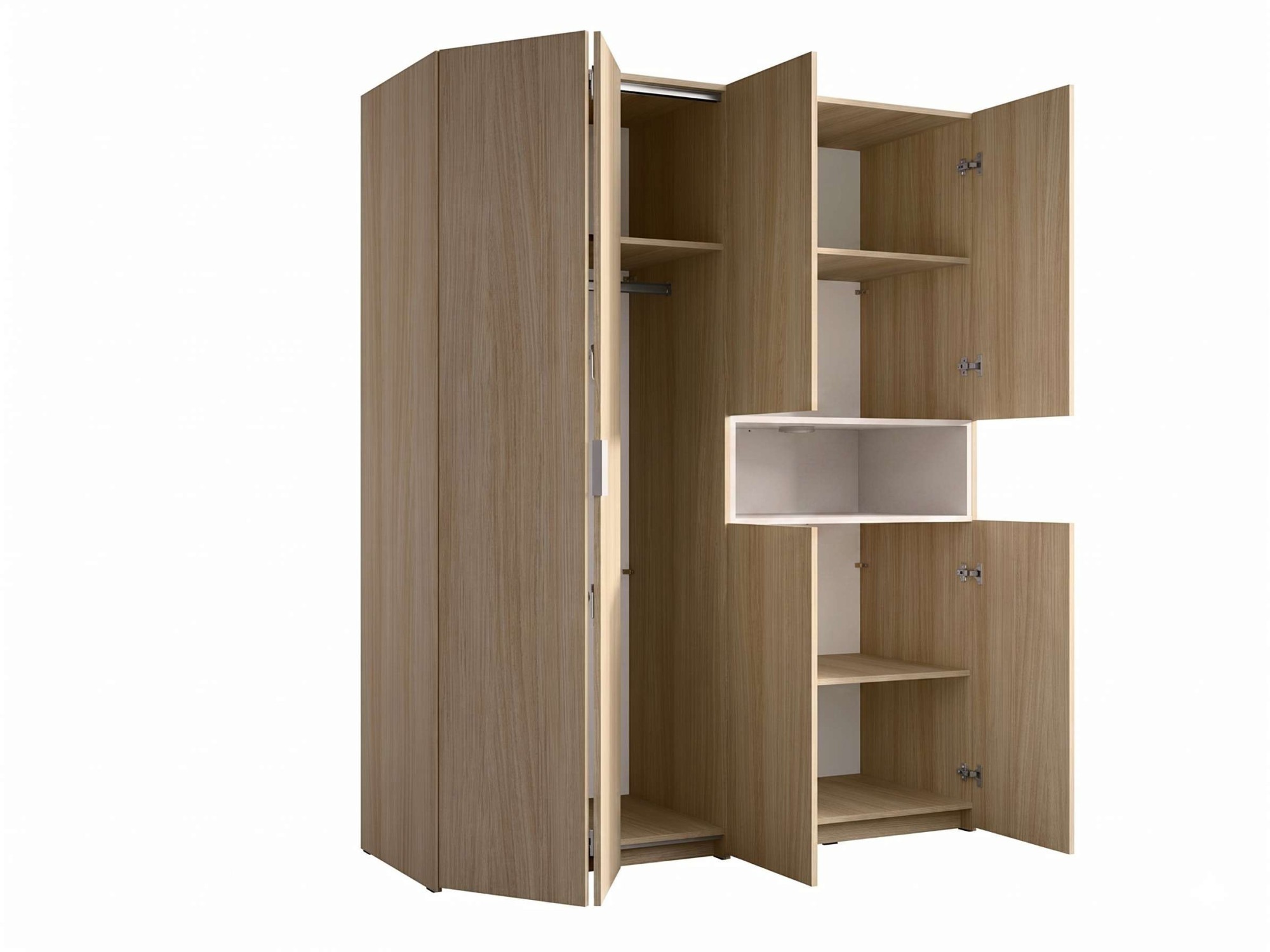 Home affaire Kleiderschrank »CUBIQUE mit/ohne Beleuchtung, Sof-Close System, Breite 161 cm« Garderobe mit Kleiderstange, 5 geschlossenen Fächern, 1 offenem Fach