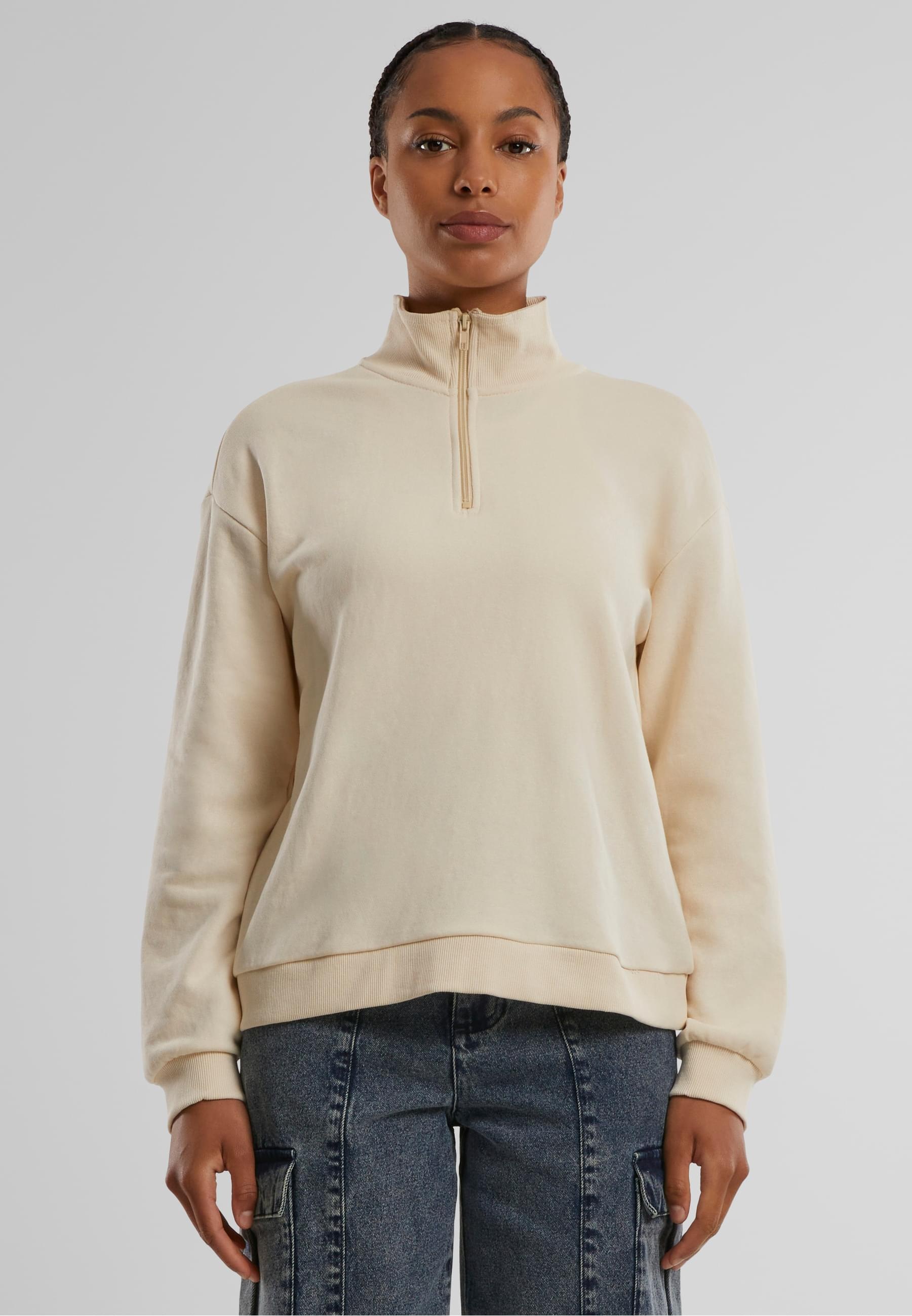URBAN CLASSICS Windbreaker »Urban Classics Ladies Light Terry Troyer«, (1 St.), ohne Kapuze