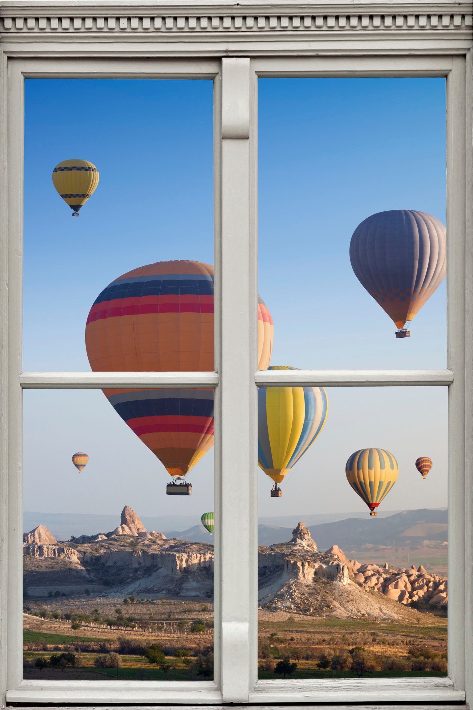 Wandsticker »Heißluftballons«, Wandsticker, Wandbild, selbstklebend, 3D, Fenster