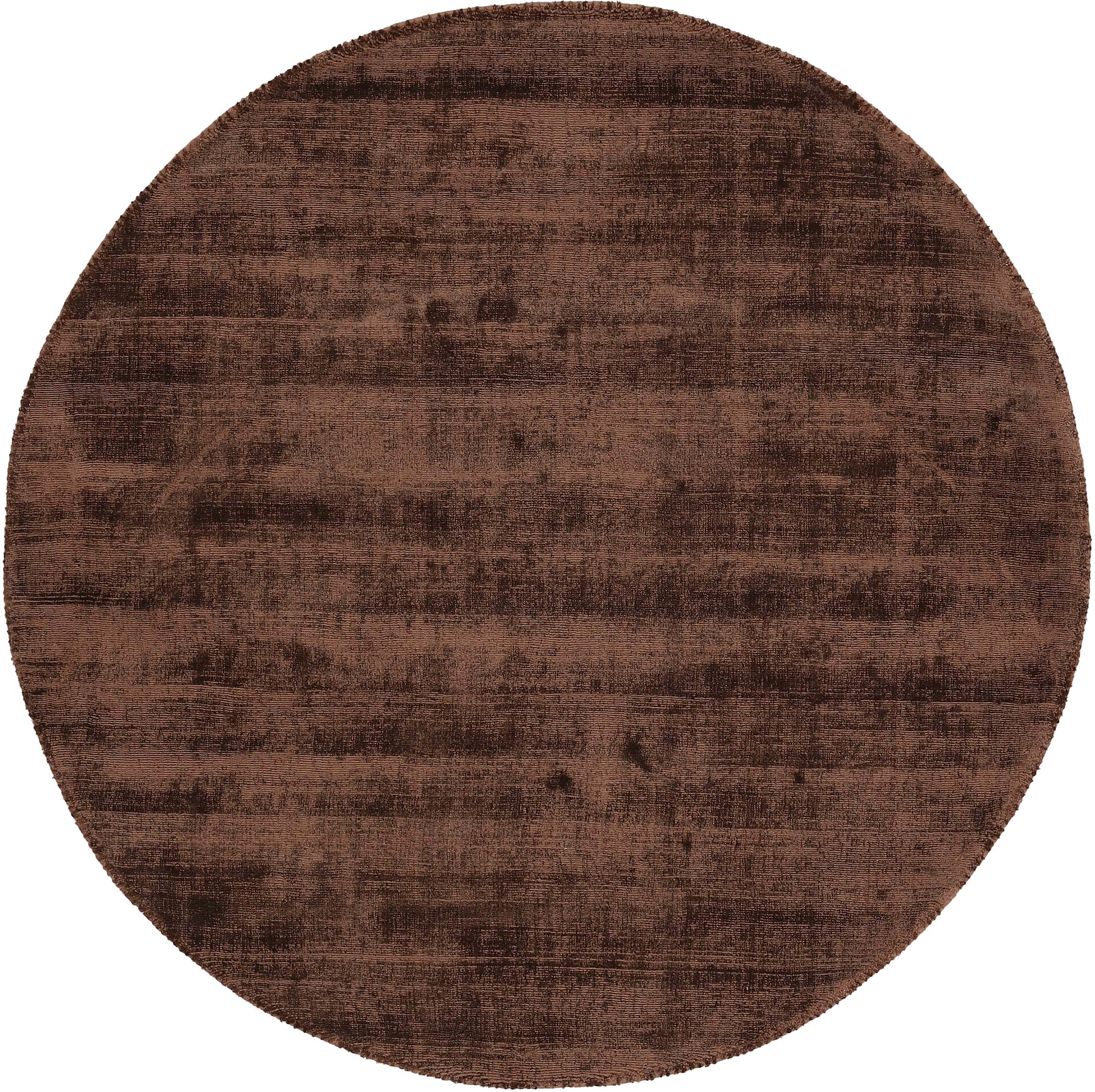 Teppich CARPETFINE "Ava Viskoseteppich", braun (dunkelbraun), H:13mm Ø:80cm, Viskose, Teppiche, Teppich, Seidenoptik, leichter Glanz, Wohnzimmer