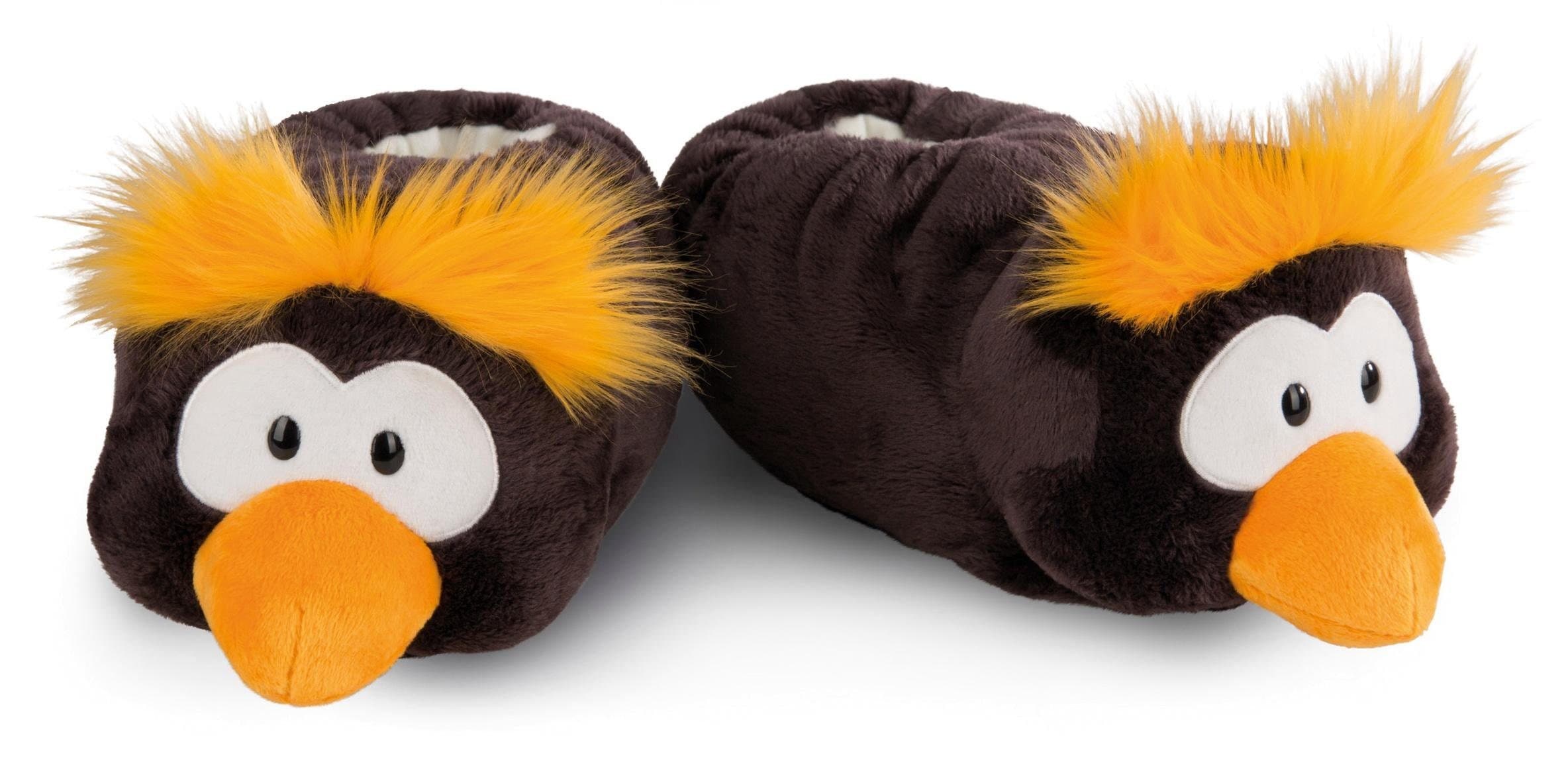 Nici Plüsch Hausschuhe "Pinguin Frizzy", Pinguin Hausschuh mit witziger Fri günstig online kaufen