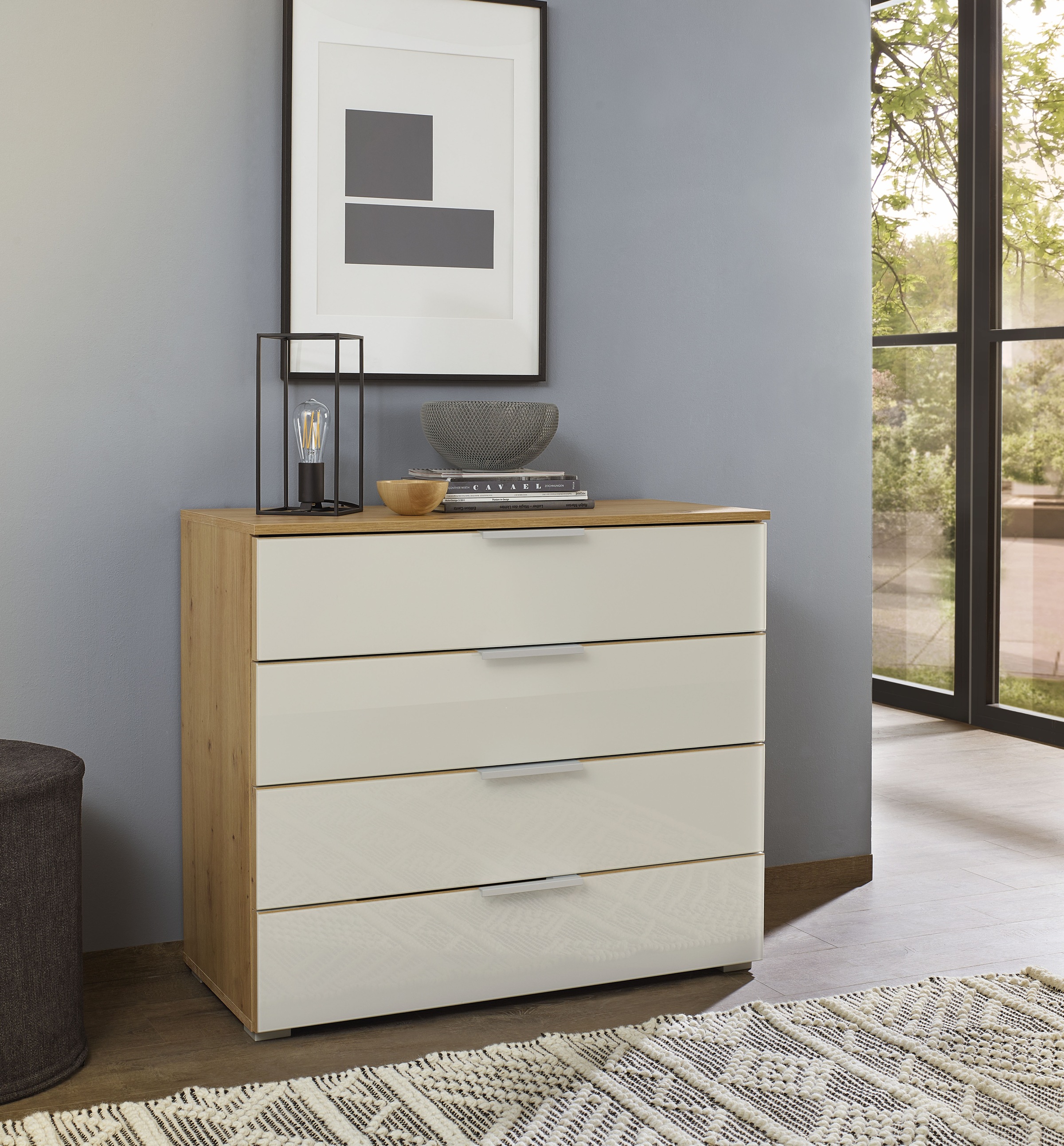 rauch "Sideboard Kommode Schubkastenkommode KOLUNA mit Glasfront" Breite 80 günstig online kaufen
