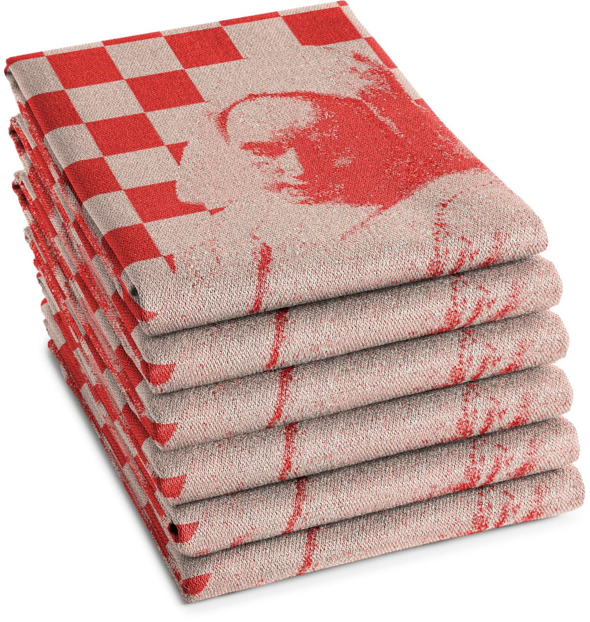 DDDDD Geschirrtuch "DDDDD Milk Maid Geschirrtuch Rot (6er-Pack)" schnell tr günstig online kaufen