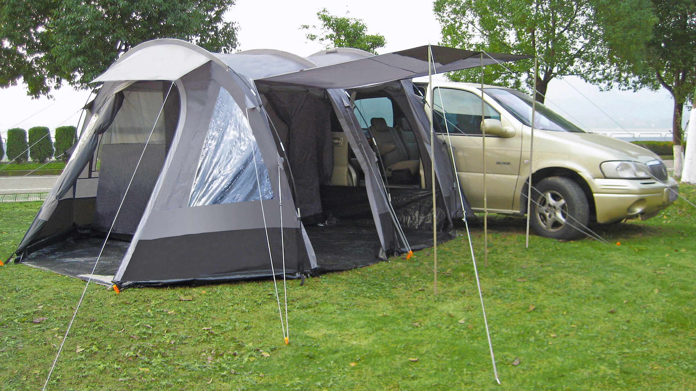 EXPLORER Buszelt "Riva Deluxe 2", B/H/L: 315cm x 205cm x 345cm, grau, Zelte, herausnehmbare Schlafkabine, Ring+Pin-System