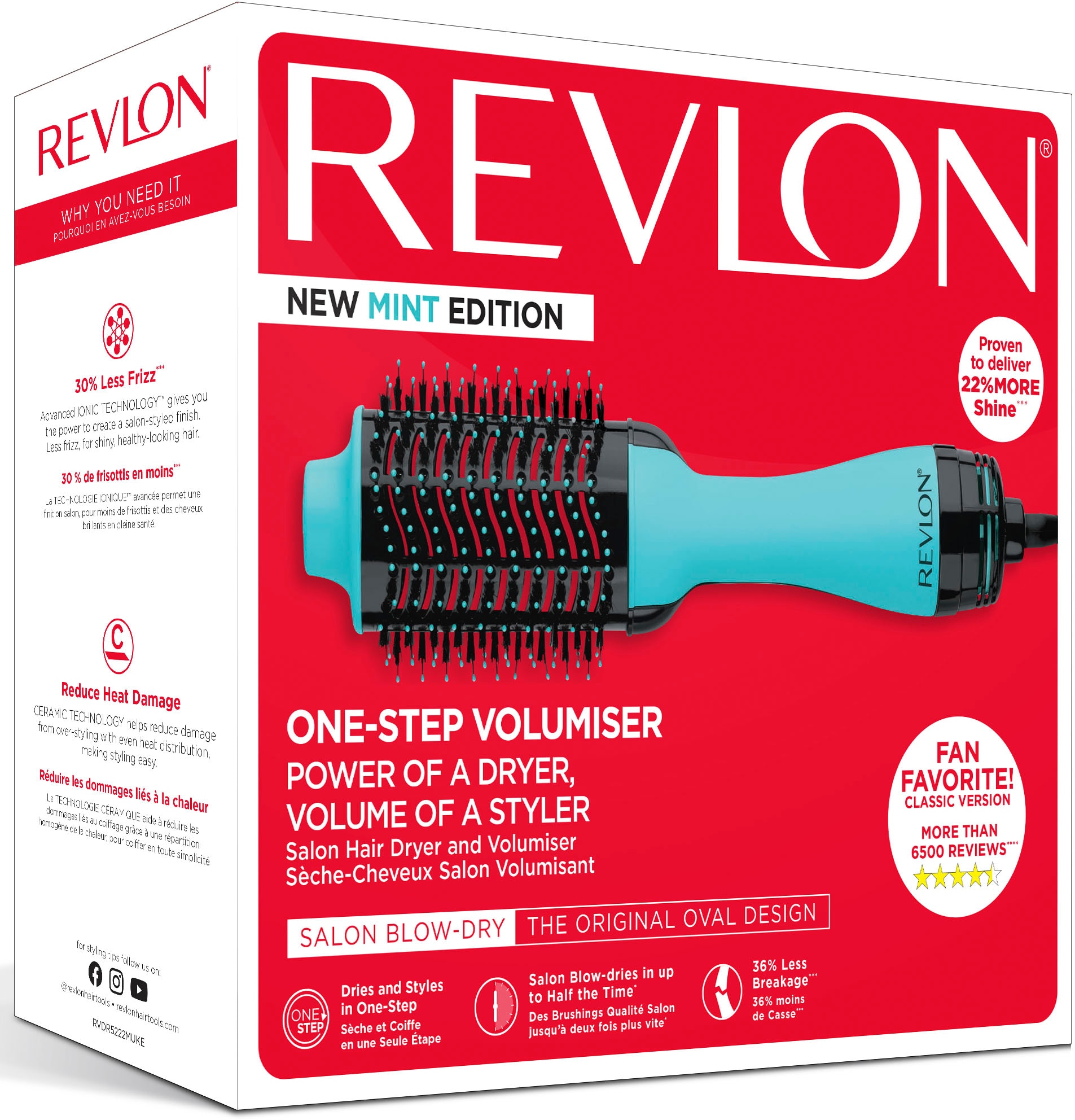 Revlon Warmluftbürste »RVDR5222MUKE«, 1 Aufsätze}, Kombination aus leistungsstarkem  Haartrockner und Volumenbürste online bestellen | BAUR