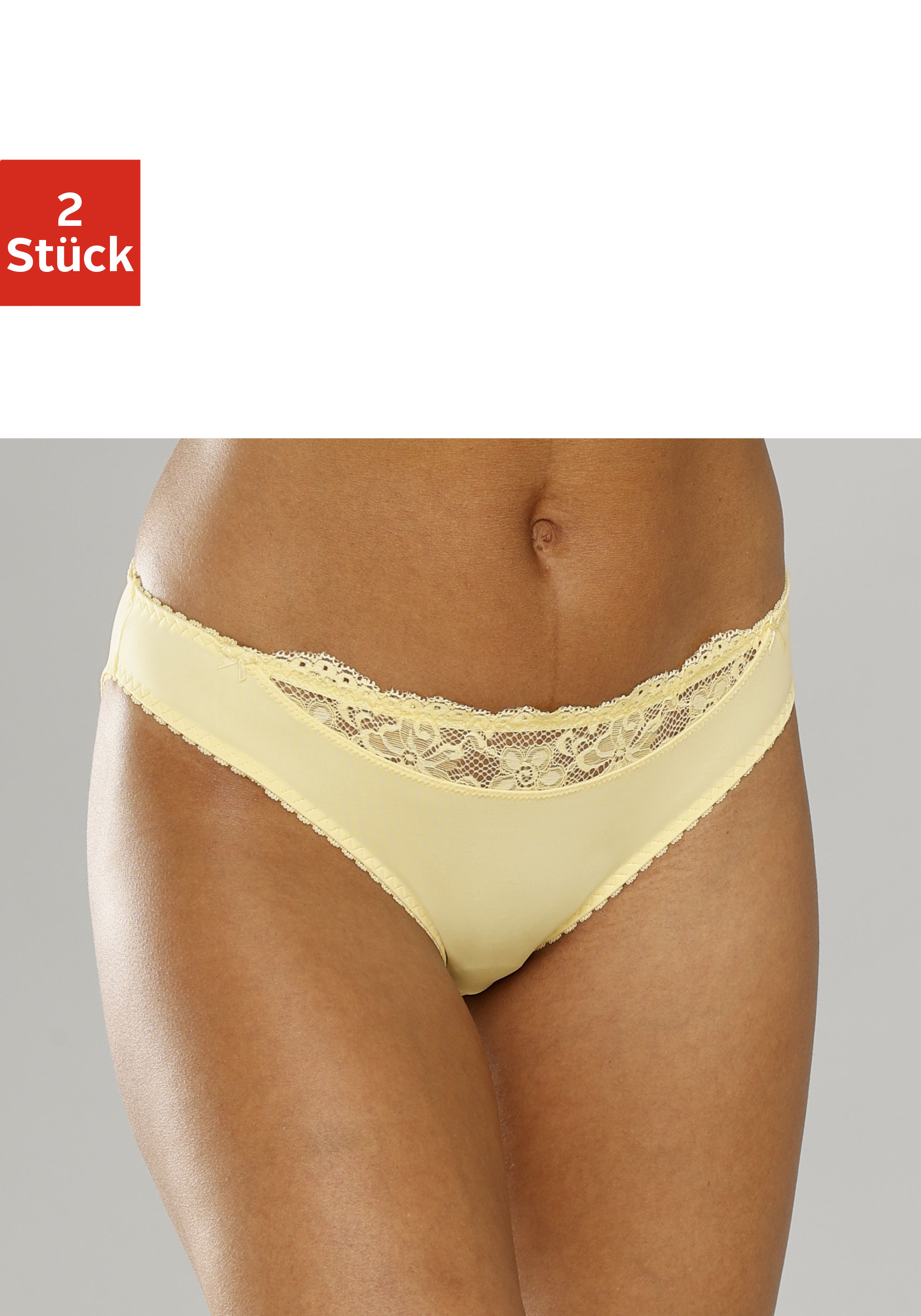 Nuance by Lascana Slip "mit Spitzeneinsatz vorne" Packung, als Dessous-Set kombinierbar, Dessous