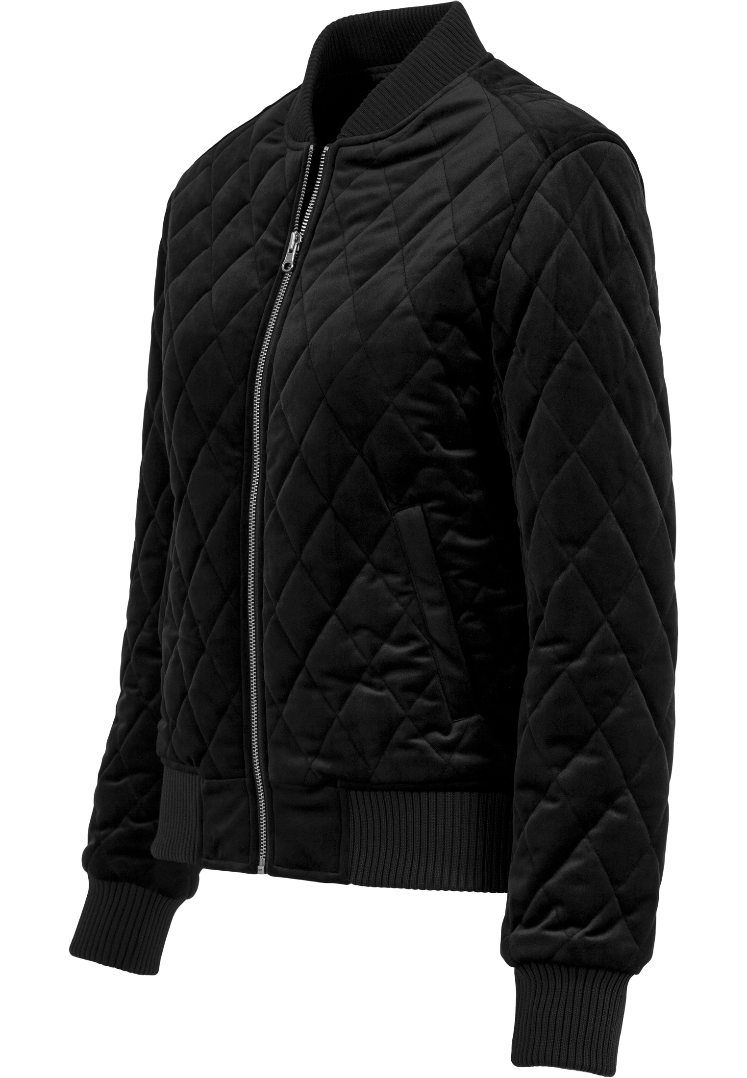 URBAN CLASSICS St.), | BAUR »Damen (1 Kapuze Diamond Jacket«, Quilt ohne Outdoorjacke Ladies Velvet bestellen