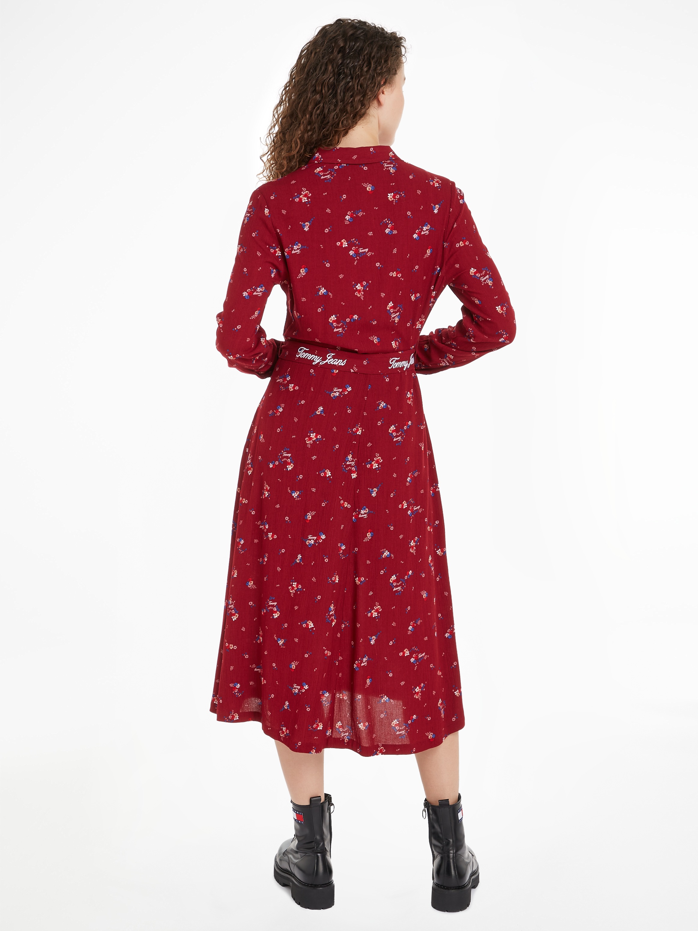 Tommy Jeans Curve Hemdblusenkleid "TJW FLORAL BELT SHIRT DRESS EXT", Große günstig online kaufen