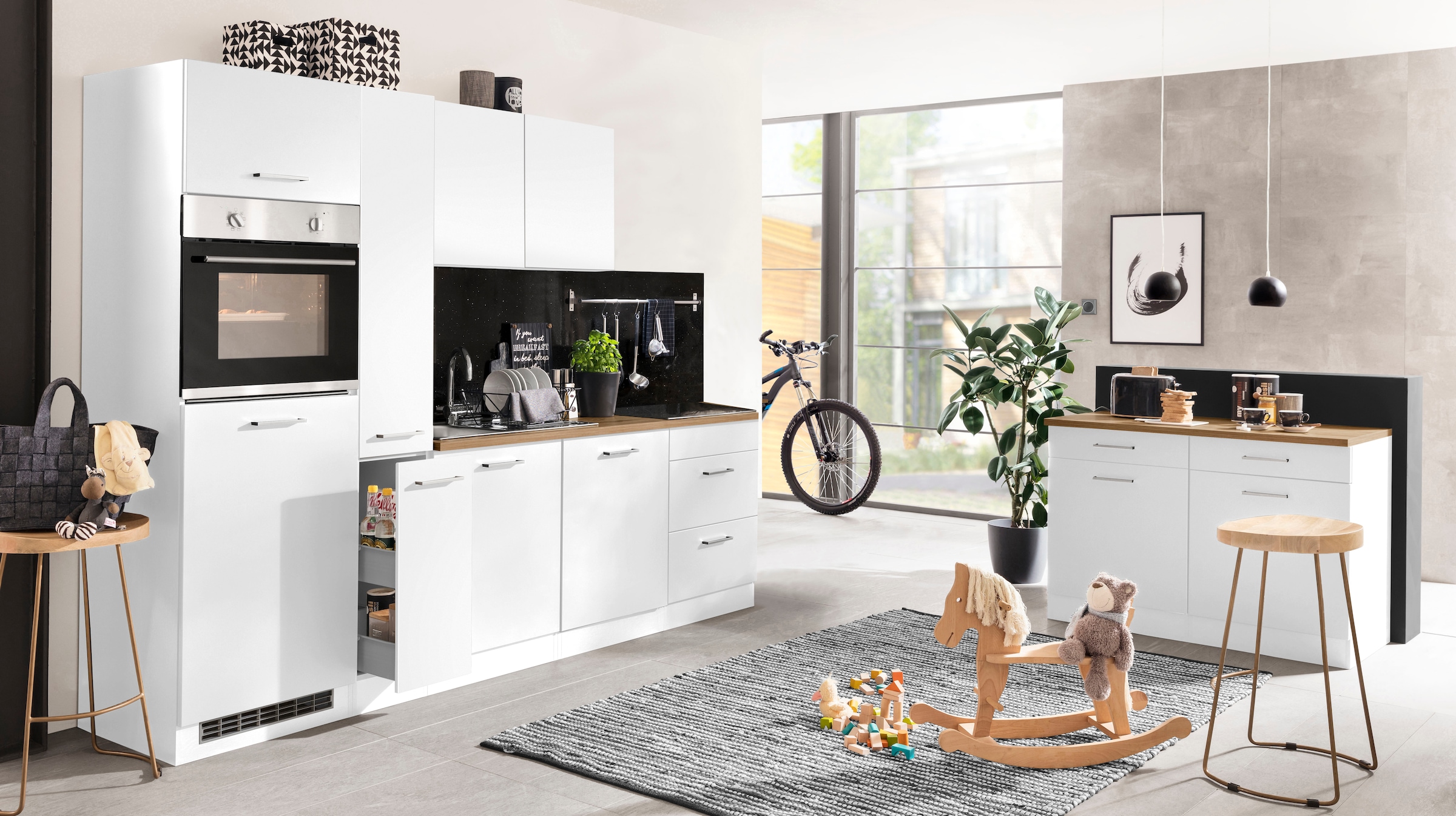KOCHSTATION Küchenzeile »KS-Kehl«, ohne E-Geräte, Breite 270 cm, für Kühlschrank und Geschirrspüler