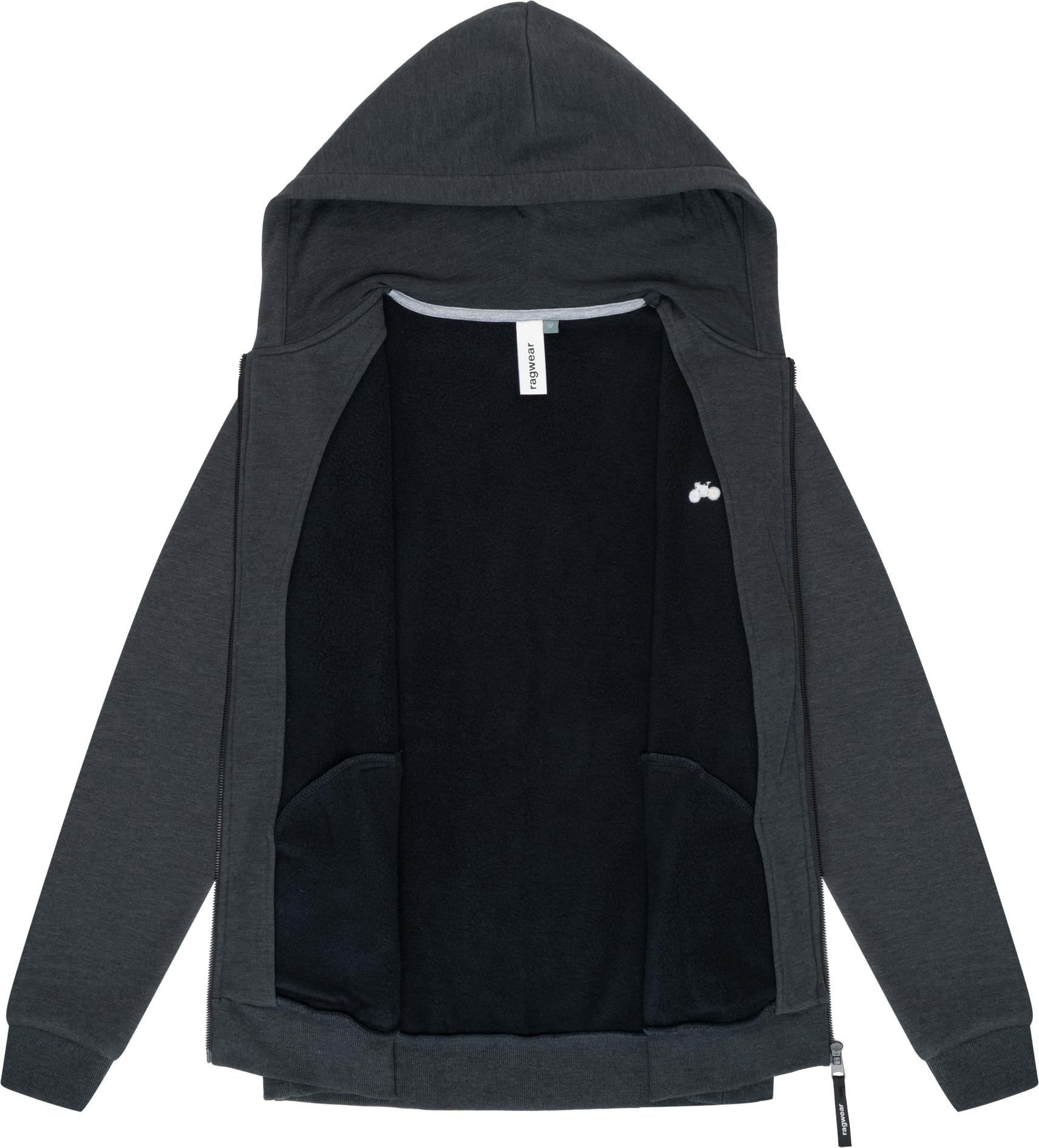 Sweatjacke RAGWEAR "Natten EMB", Herren, Gr. L (52), grau (dunkelgrau), Material: 70% Baumwolle, 30% Polyester, Basic, lässig geschnitten hüftbedeckend, hoch geschlossener Ausschnitt, Ärmel ohne Ärmelschlitz Bündchen, Sweatjacken Sweatjacke, Weiche Herren 3