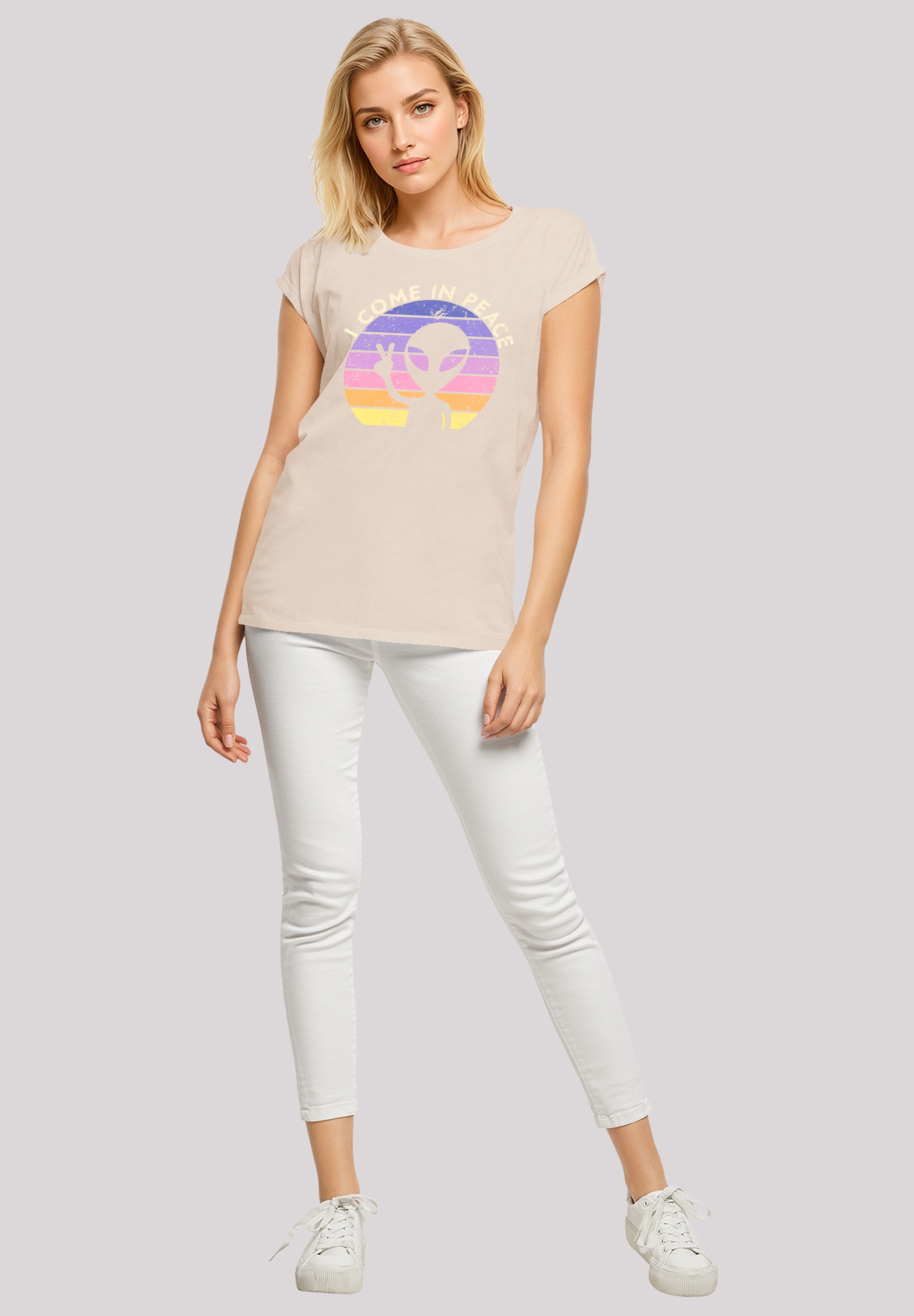 F4NT4STIC T-Shirt »Alien Peace Sunset«, Premium Qualität