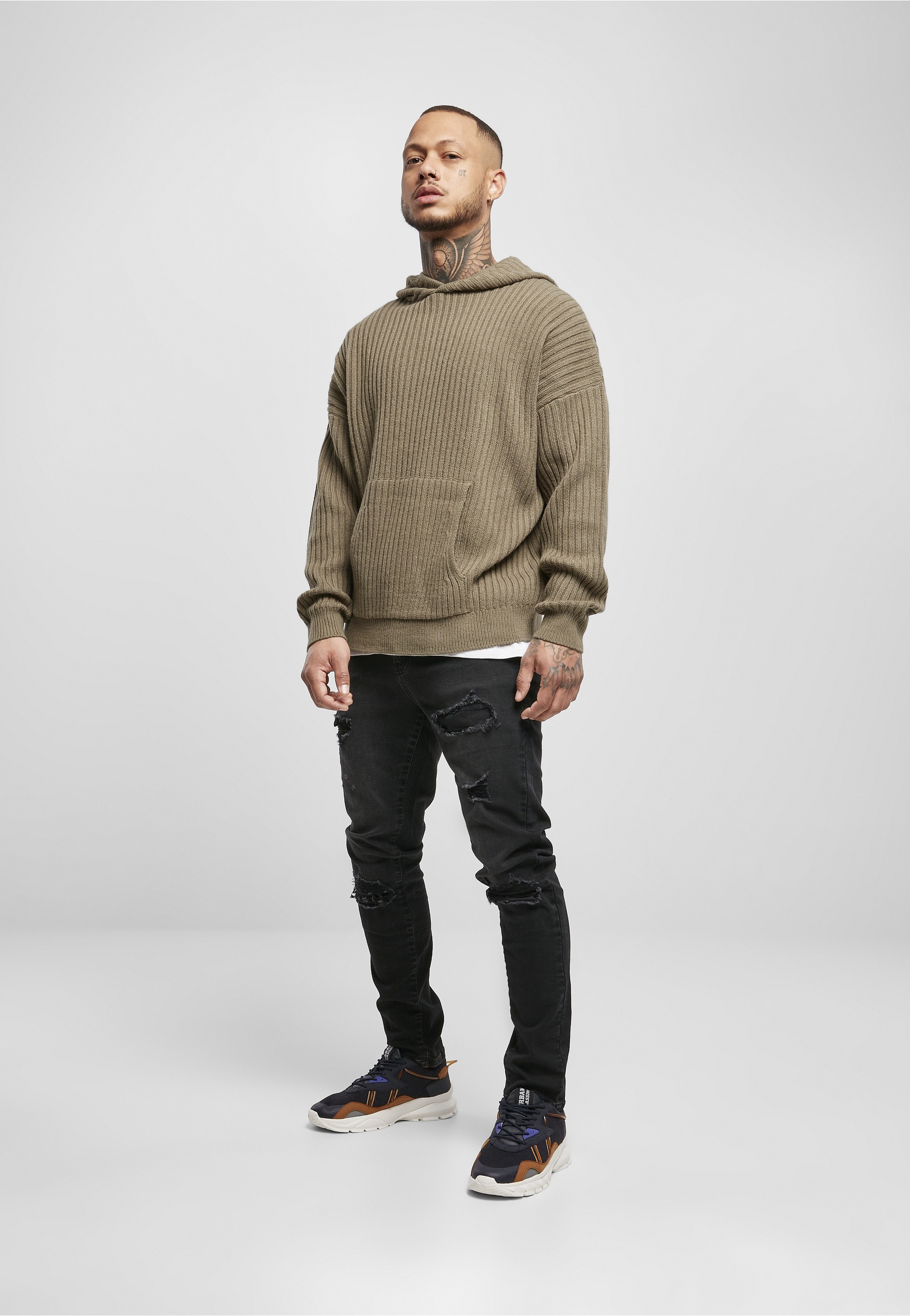 URBAN CLASSICS Kapuzenpullover »Urban Classics Herren Knitted Hoody« 1 Stk.