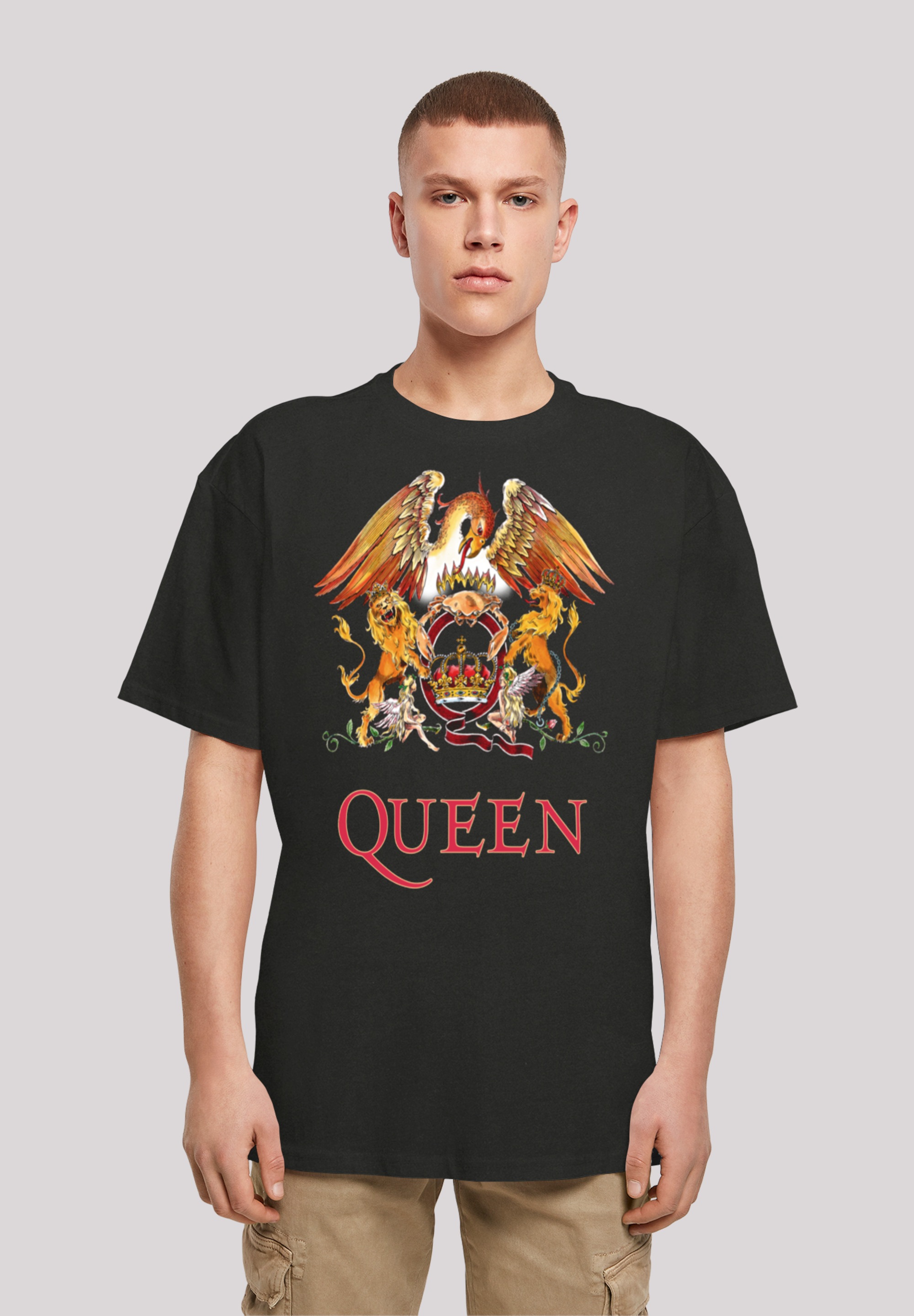 F4NT4STIC T-Shirt »Queen Classic ▷ | bestellen Crest Black«, Rockband BAUR Print