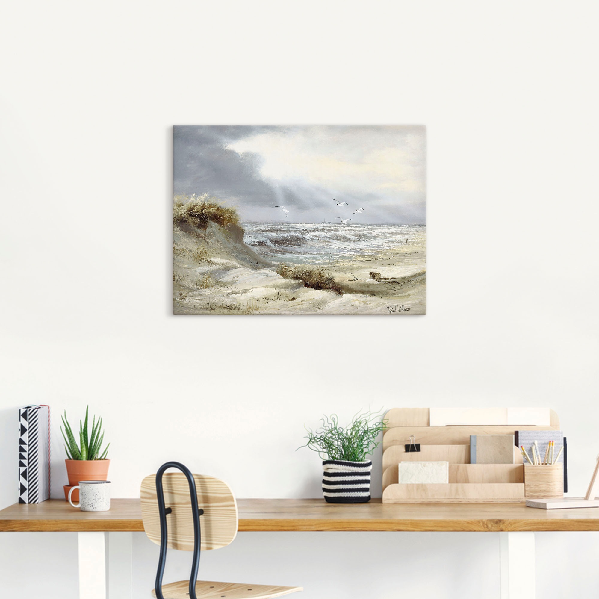 Artland Wandbild "Dünen an der stürmischen See" Küste 1 Stk. tlg. als Leinw günstig online kaufen
