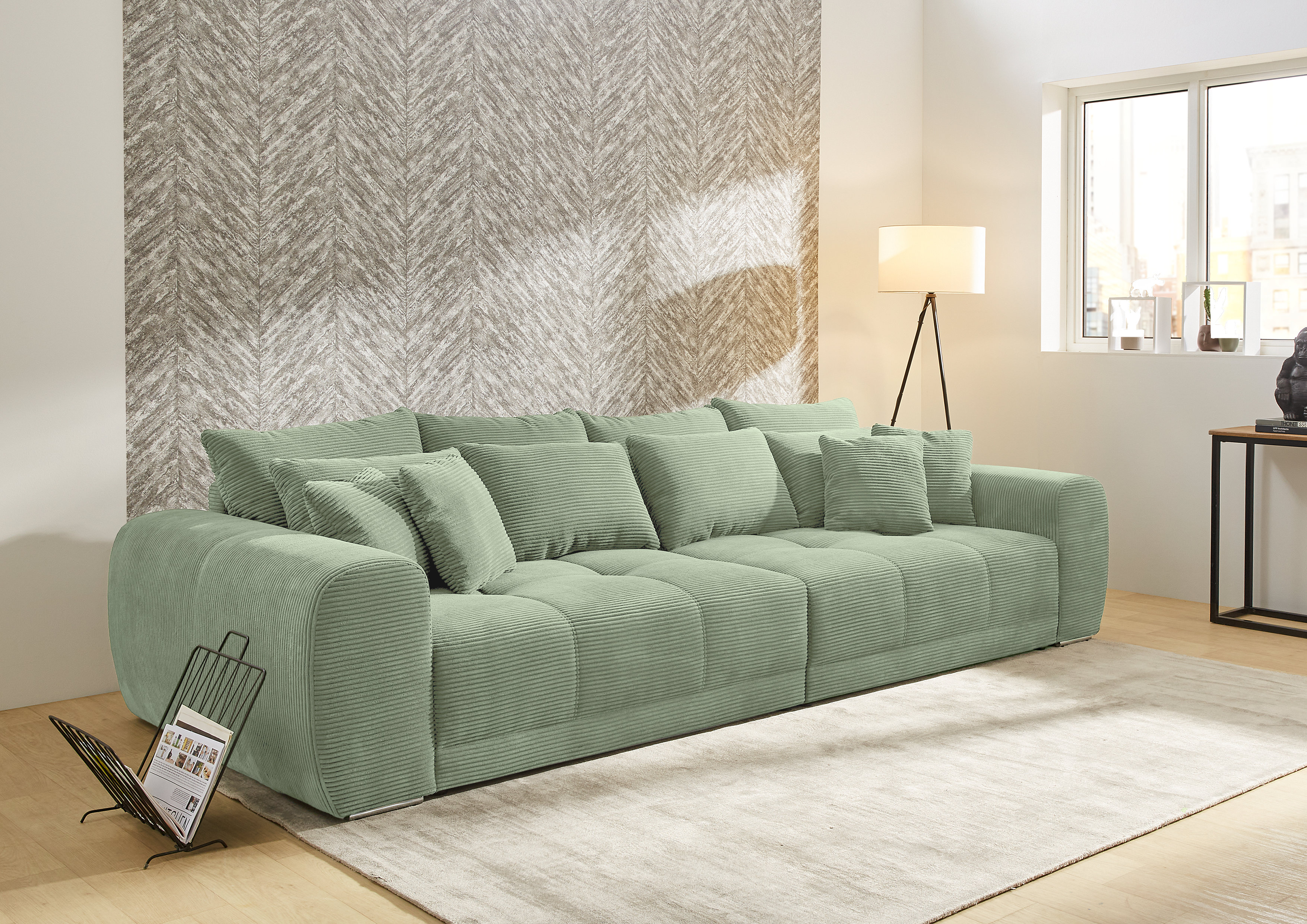 Jockenhöfer Gruppe Big-Sofa "Moldau, B. 306 cm, mit Federkernpolsterung, Liegefläche 120x240 cm" Mega-Sofa im XXL-Format, Federkern, 12 Kissen