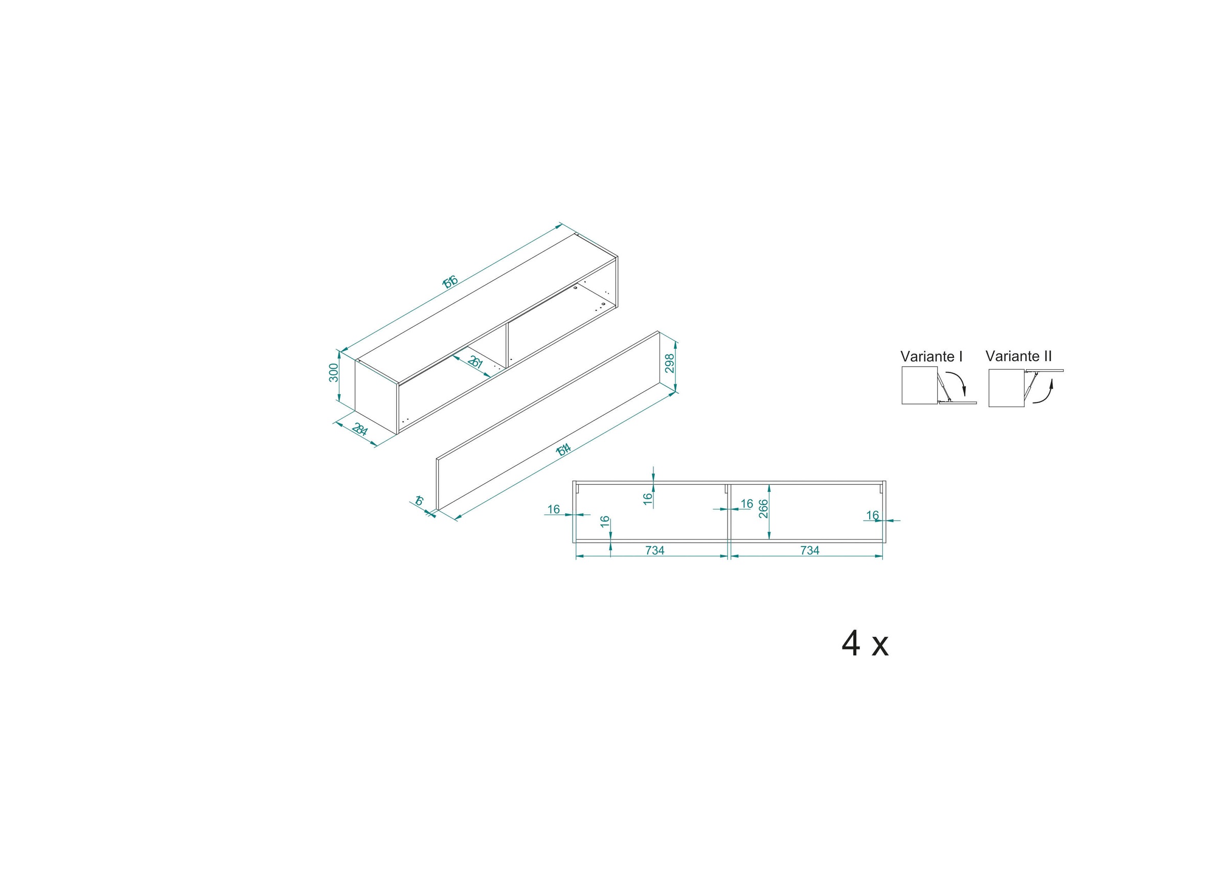 INOSIGN Wohnwand »LARGO«, (Set, 4 St.), Klappen mit Push to open-Funktion