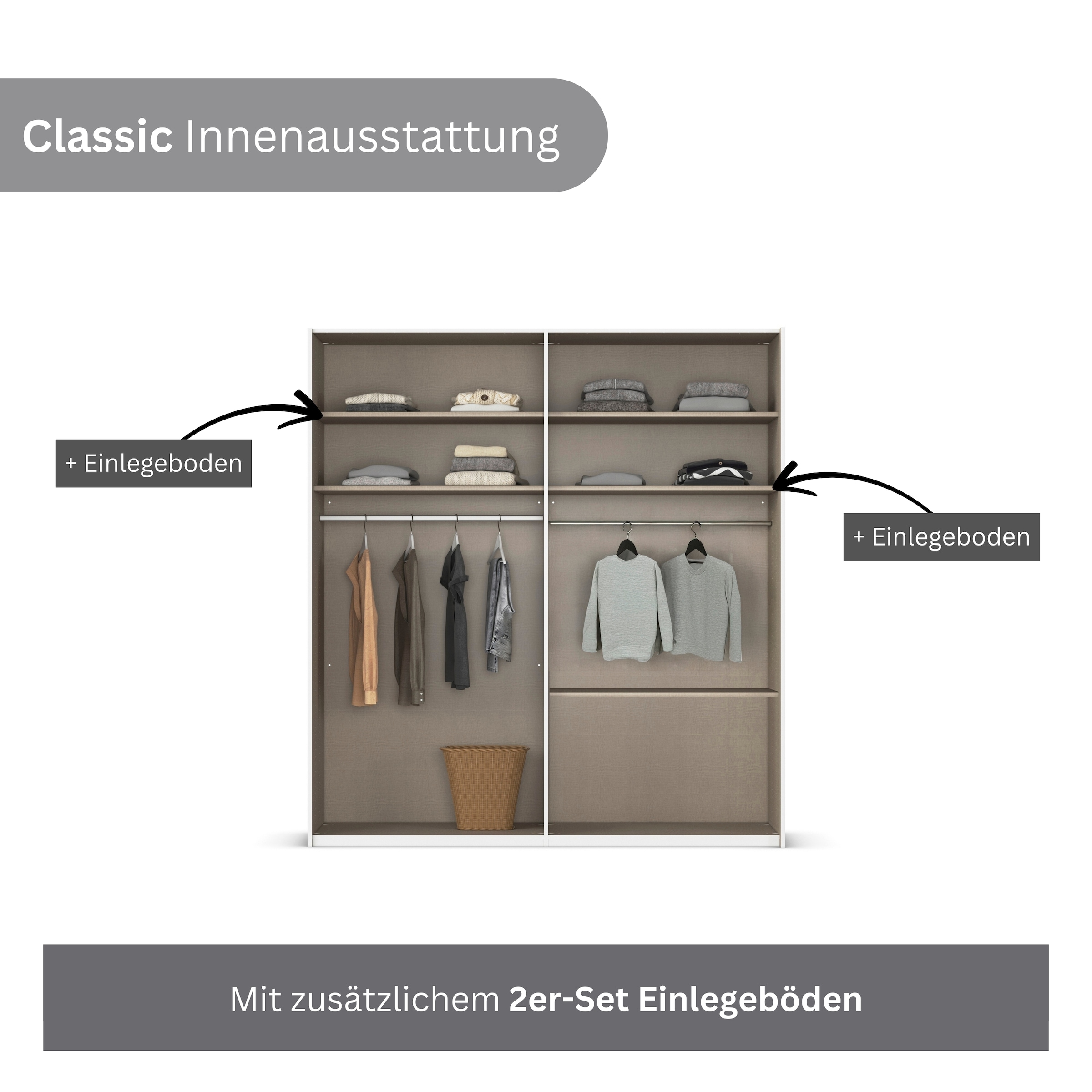 rauch Kleiderschrank »Marlene«, (in 3 verschiedenen Ausstattungen BASIC/CLASSIC/PREMIUM), in 3 Breiten 91/136/181 cm im Landhaus-Stil MADE IN GERMANY