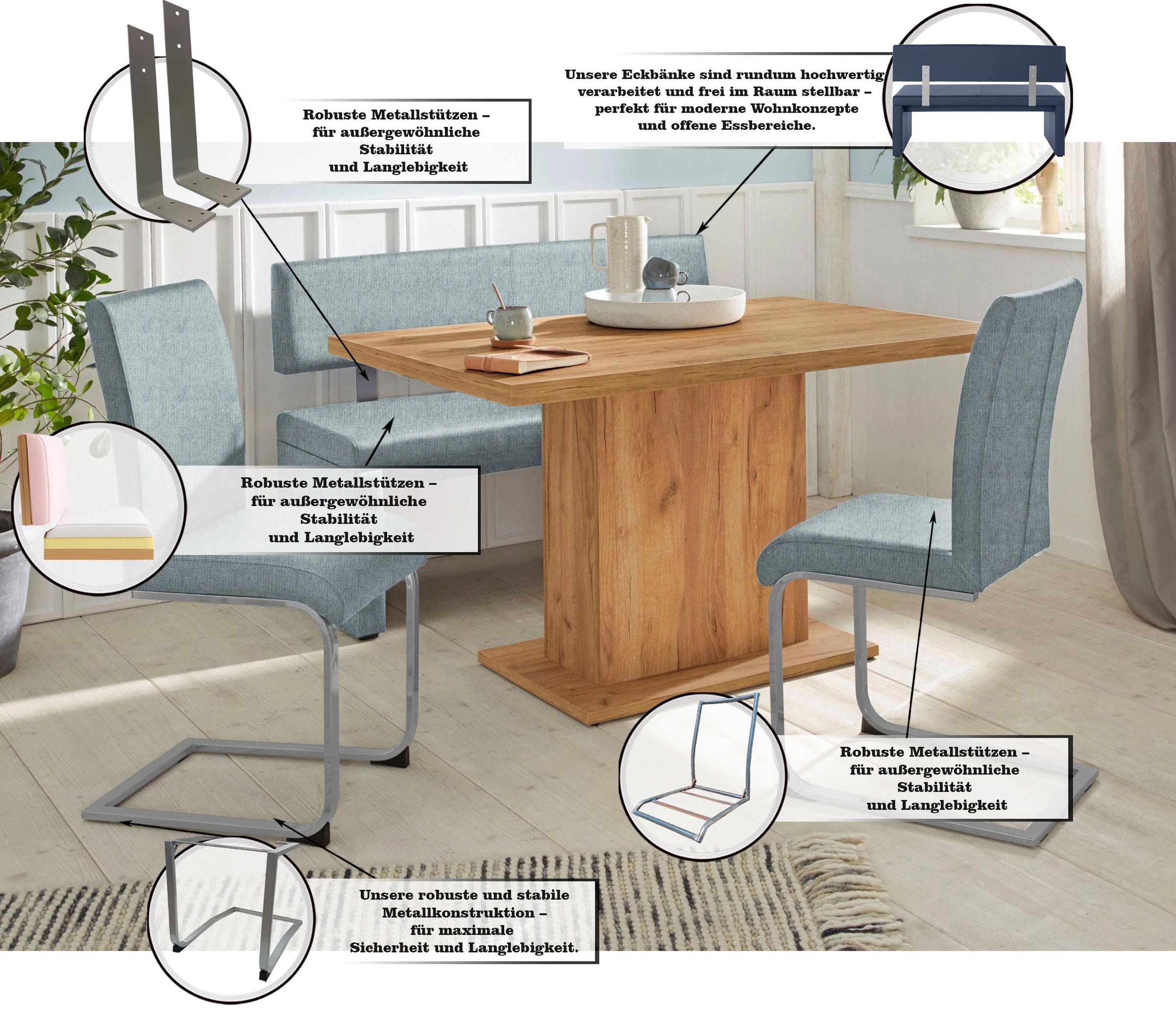 Thumbnail - OTTO home Sitzbank "Charissa" mit Lehne, Breite 140, 160 oder 180 cm