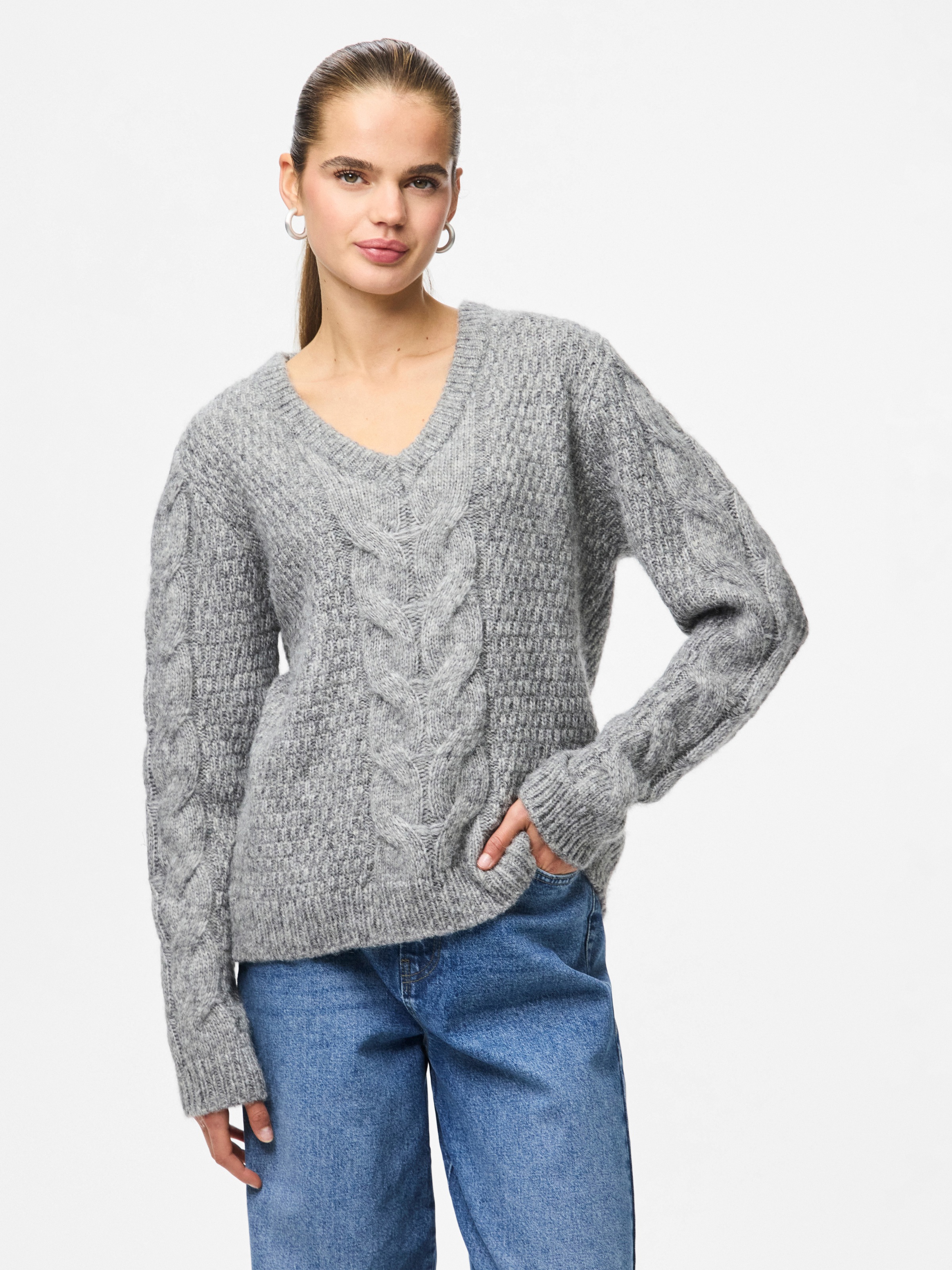 pieces Strickpullover "PCNINA LS V-NECK KNIT NOOS BC" günstig online kaufen