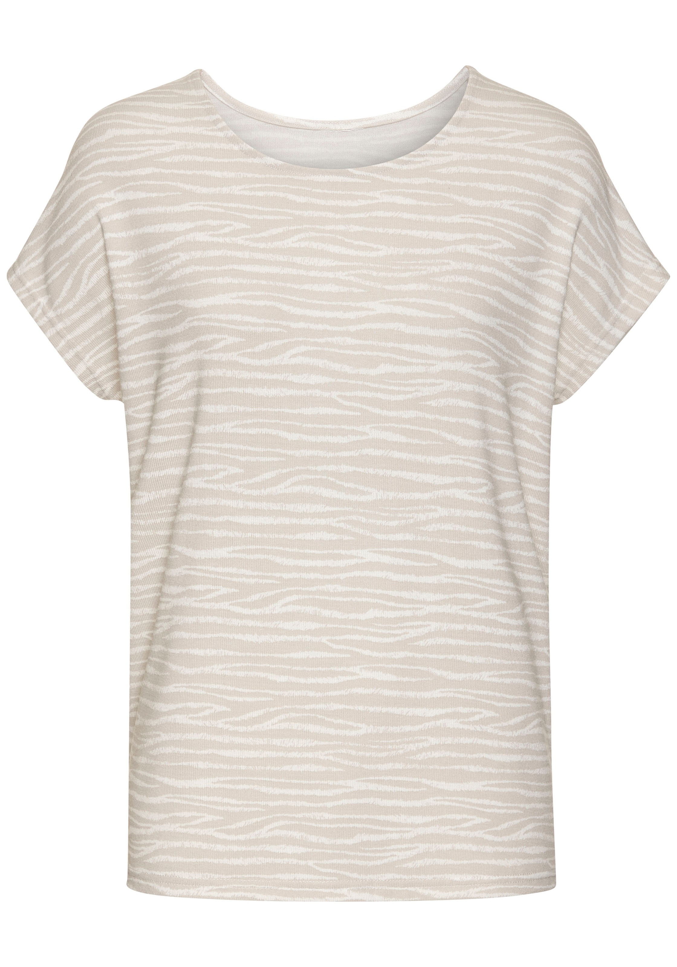 LASCANA Kurzarmshirt "mit modischem Zebra-Muster", aus weichem Viskose-Stri günstig online kaufen