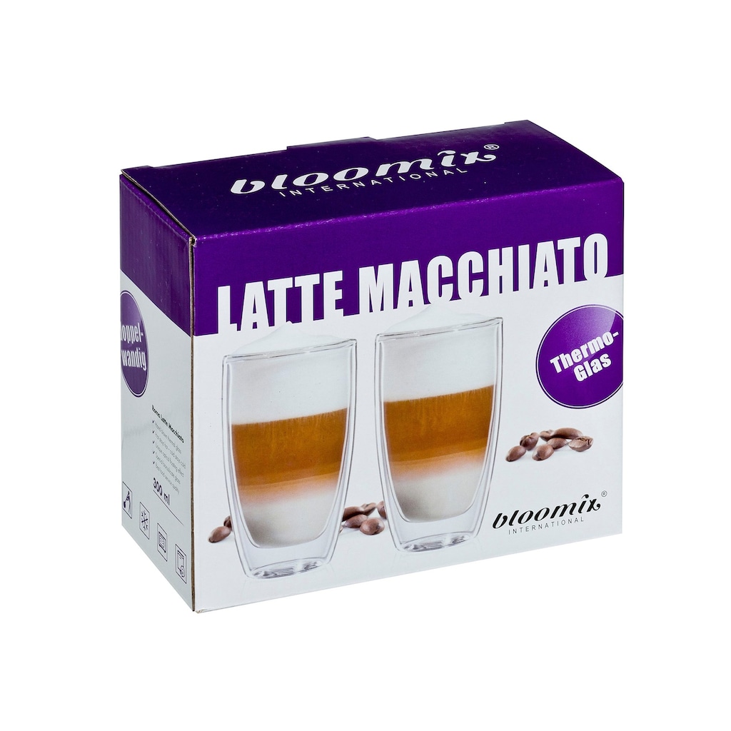 Bloomix Latte-Macchiato-Glas »Roma«, (Set, 4 tlg.)