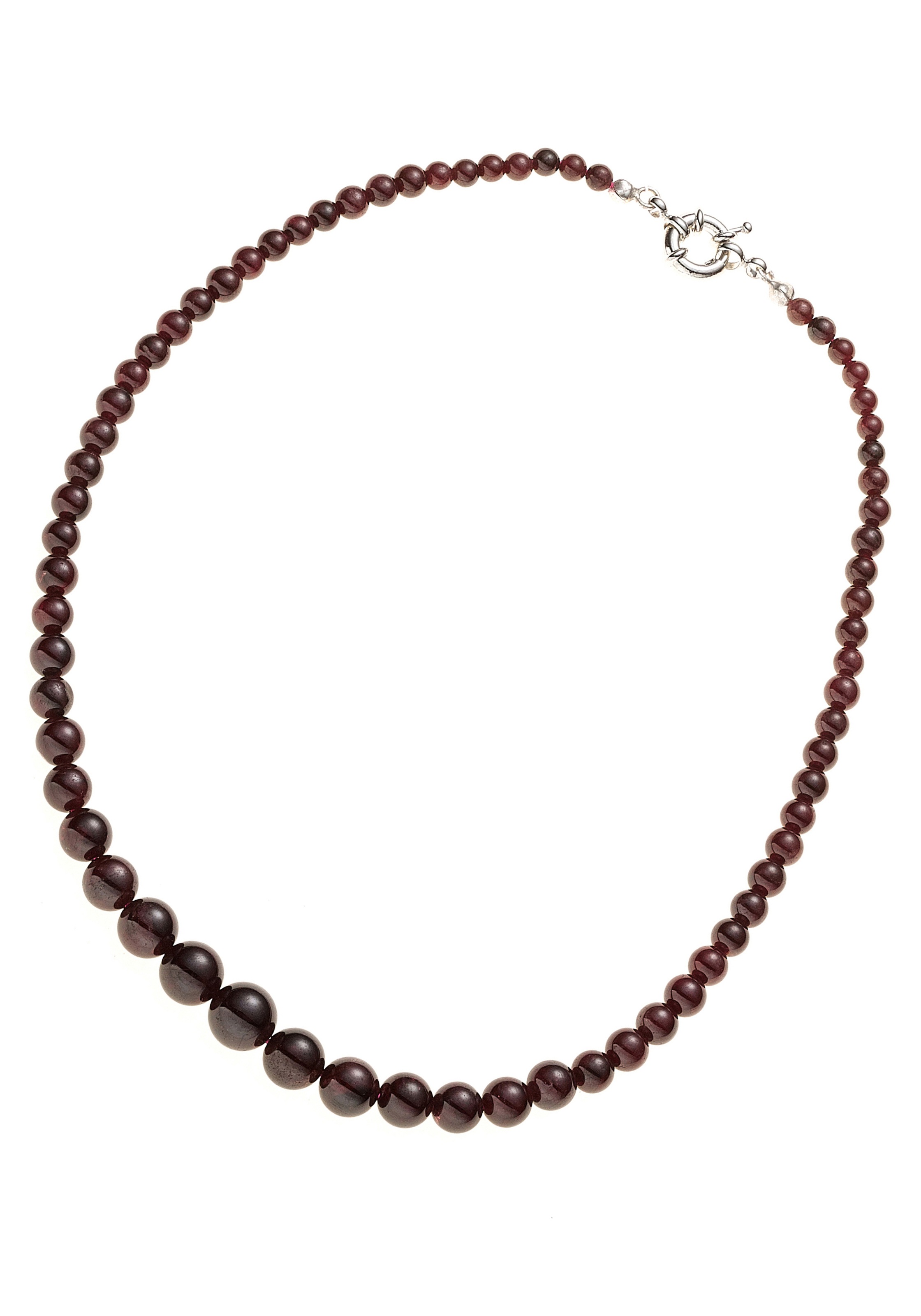 Kette ohne Anhänger JOBO "Edelsteinkette mit Granat", braun, Halsketten, Damen, Materialmix, L: 45, 45 cm