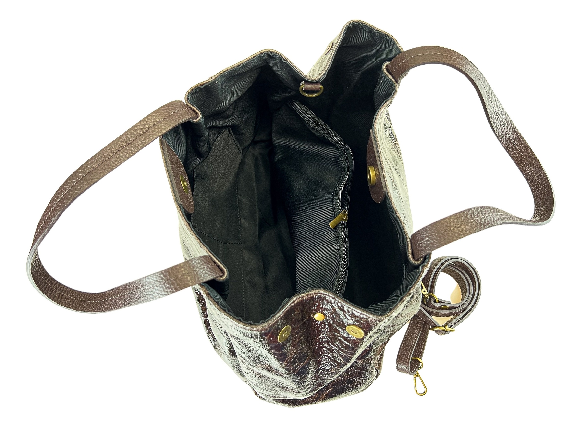 COLLEZIONE ALESSANDRO Schultertasche »Vernice«, große Ledertasche, leicht schimmernd
