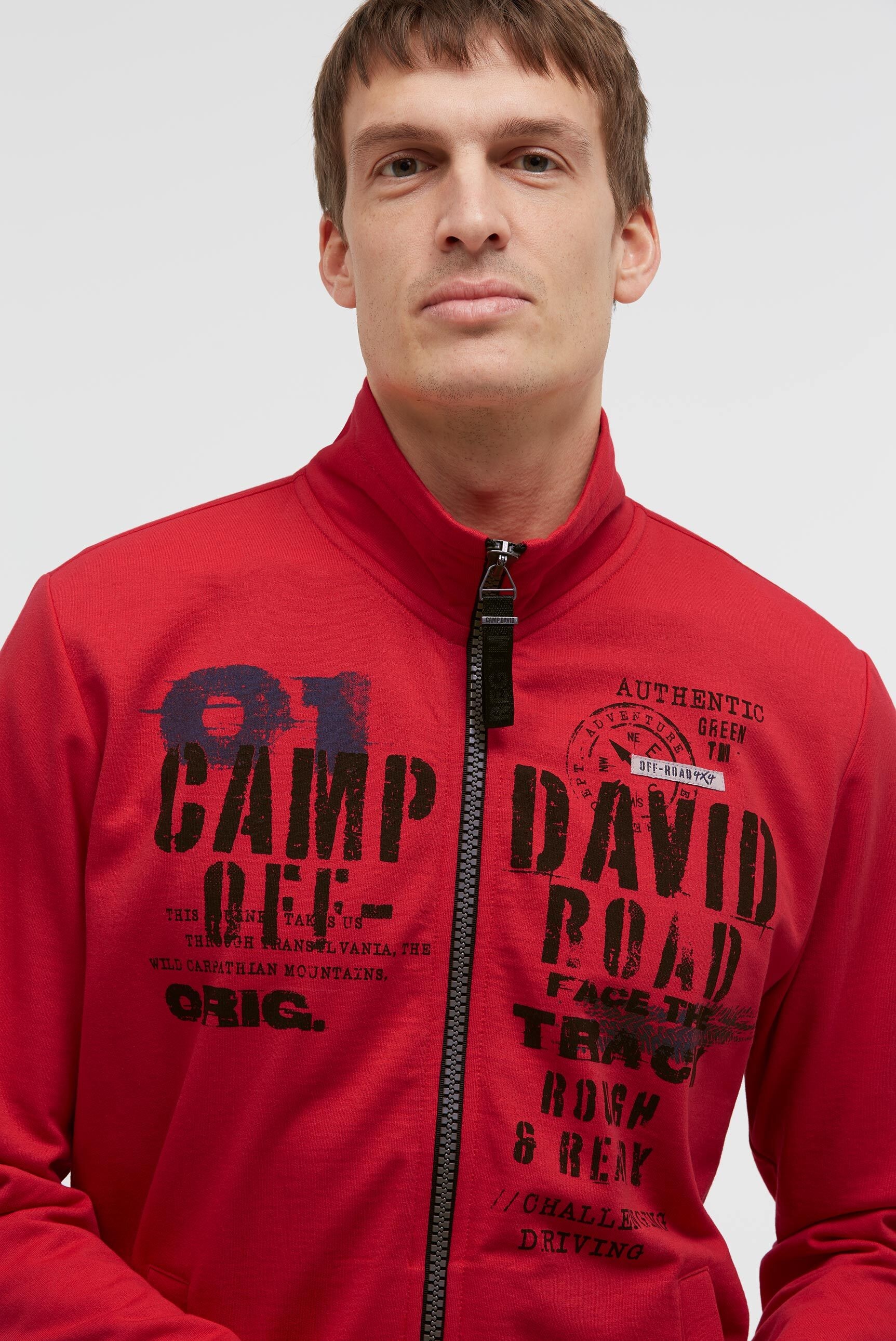 CAMP DAVID Sweatjacke mit Reißverschlusstaschen