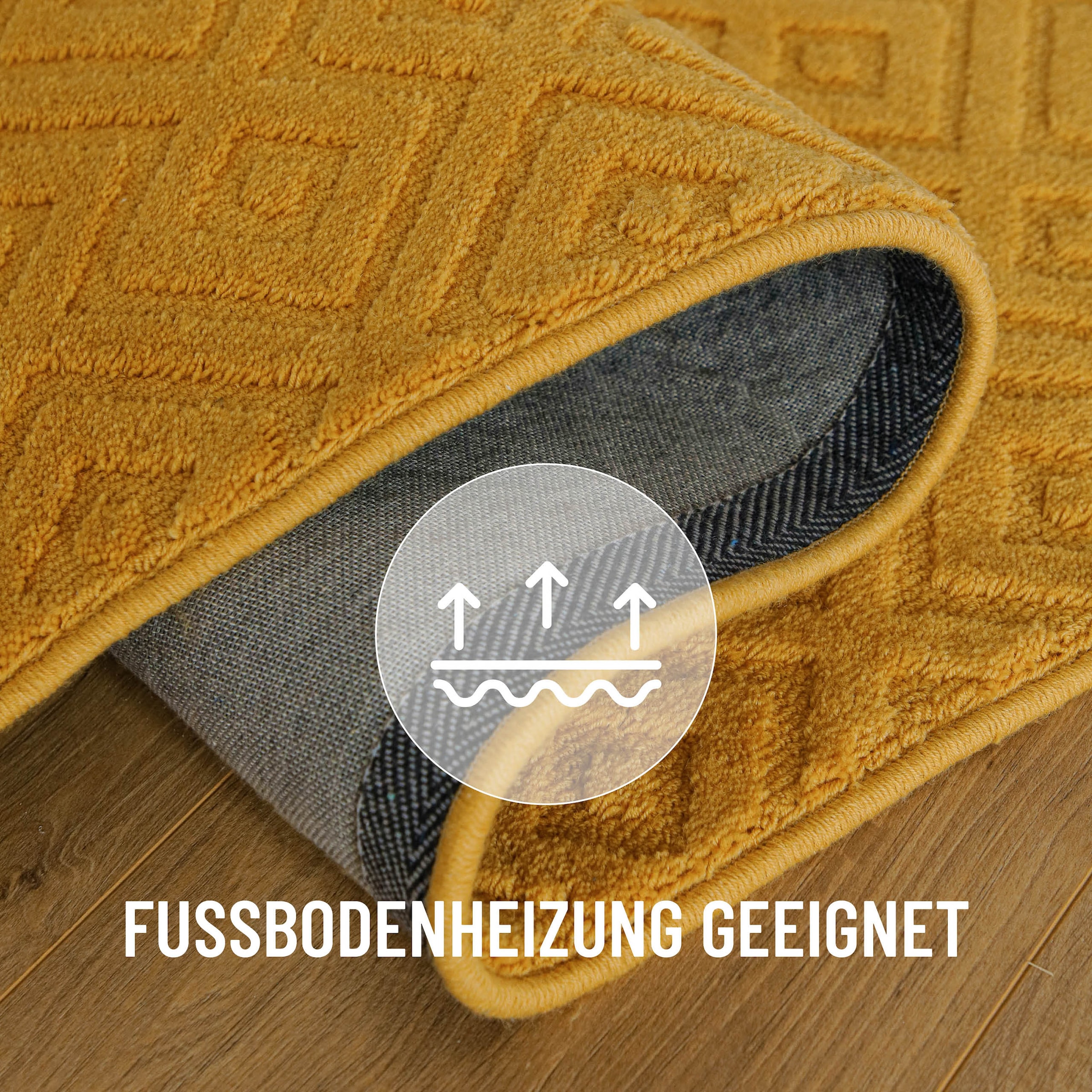 Wecon home Teppich »Castello TWO« rechteckig 7 mm Höhe Schurwolle, Kurzflor mit Hoch-Tief-Effekt, Wohnzimmer, Rautenmuster