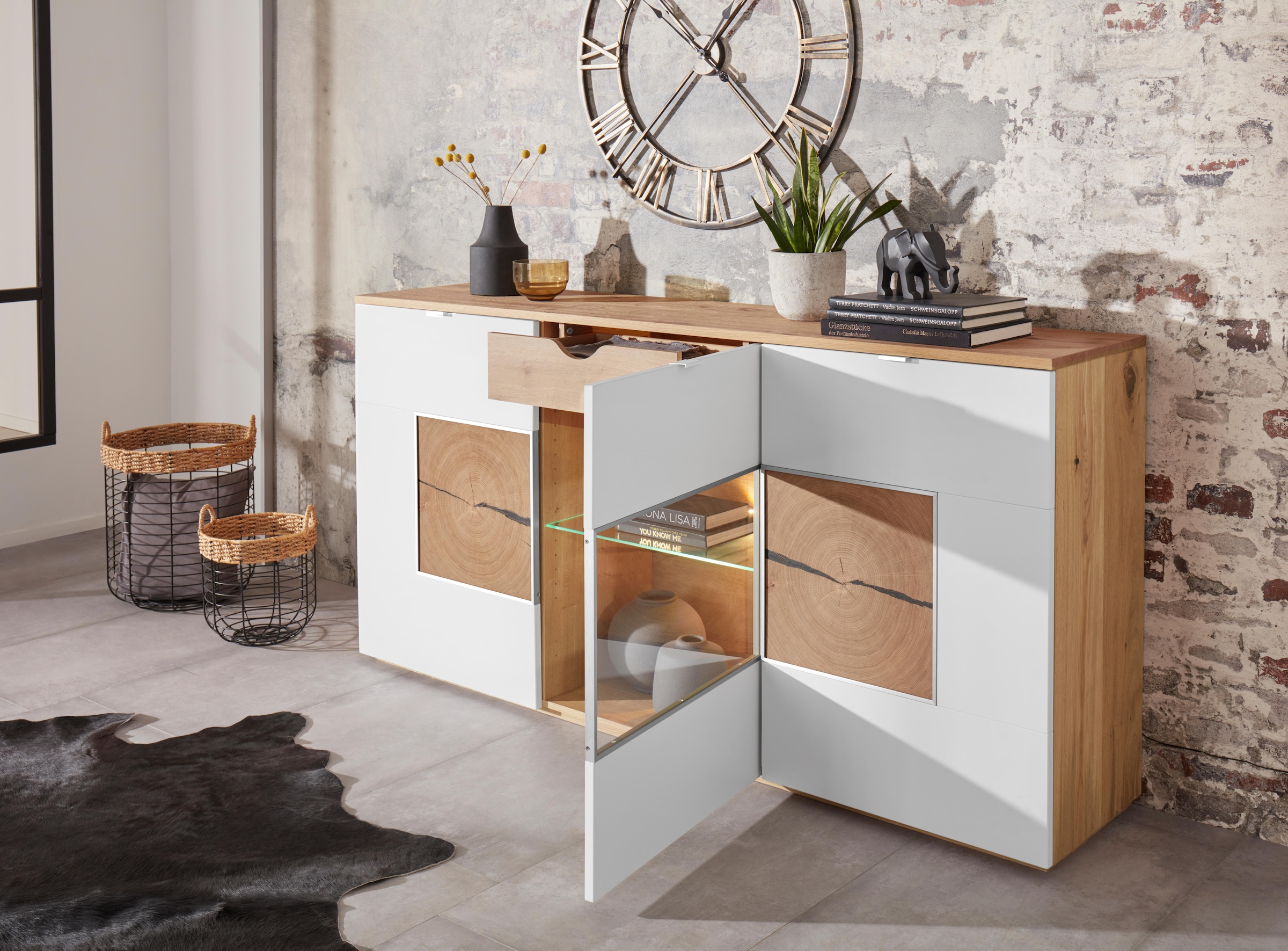 Sideboard, Breite cm Glaseinsatz mit online | kaufen 180 BAUR